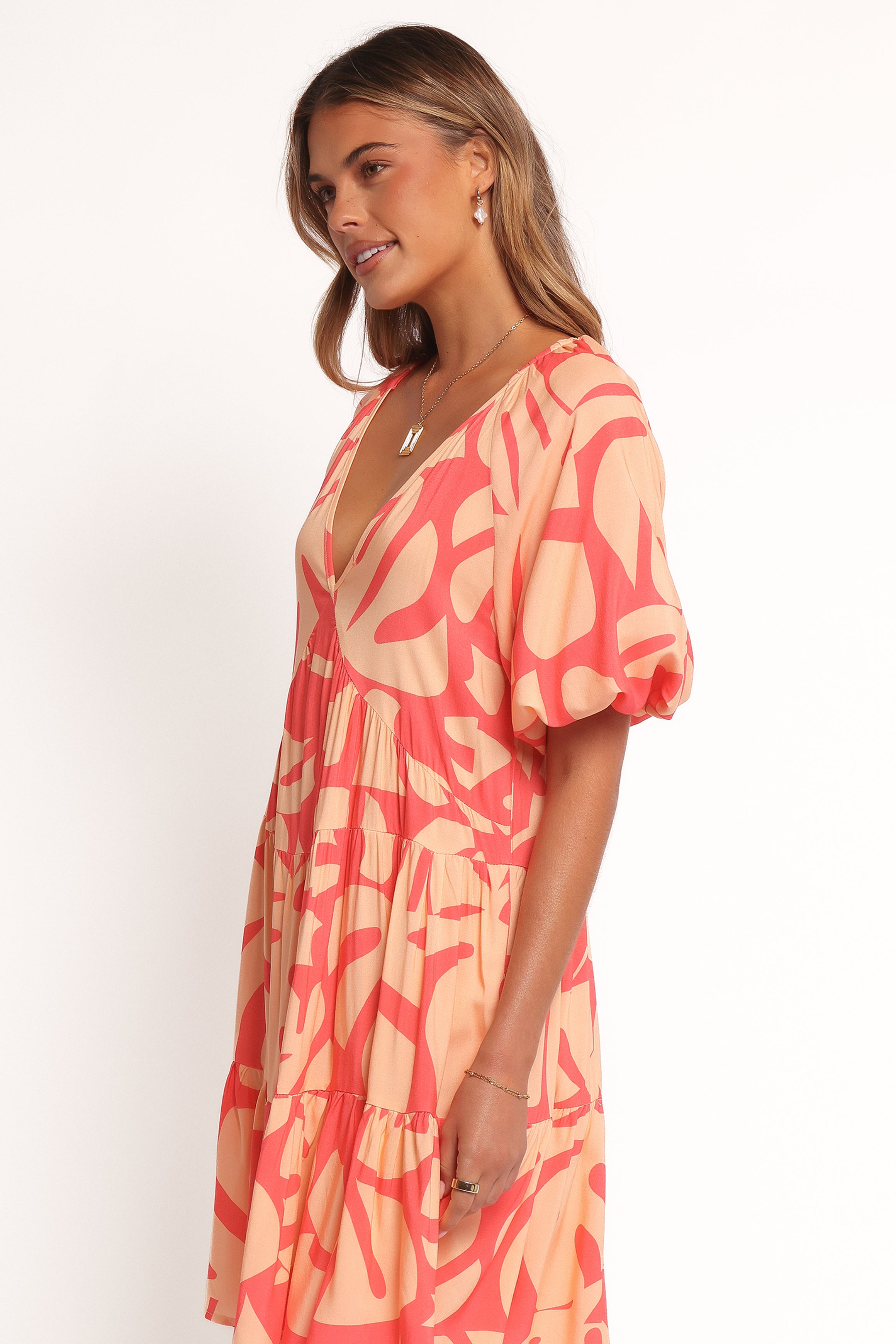 Petal and Pup USA DRESSES Corinna Mini Dress - Coral Print (Hold for Rack)