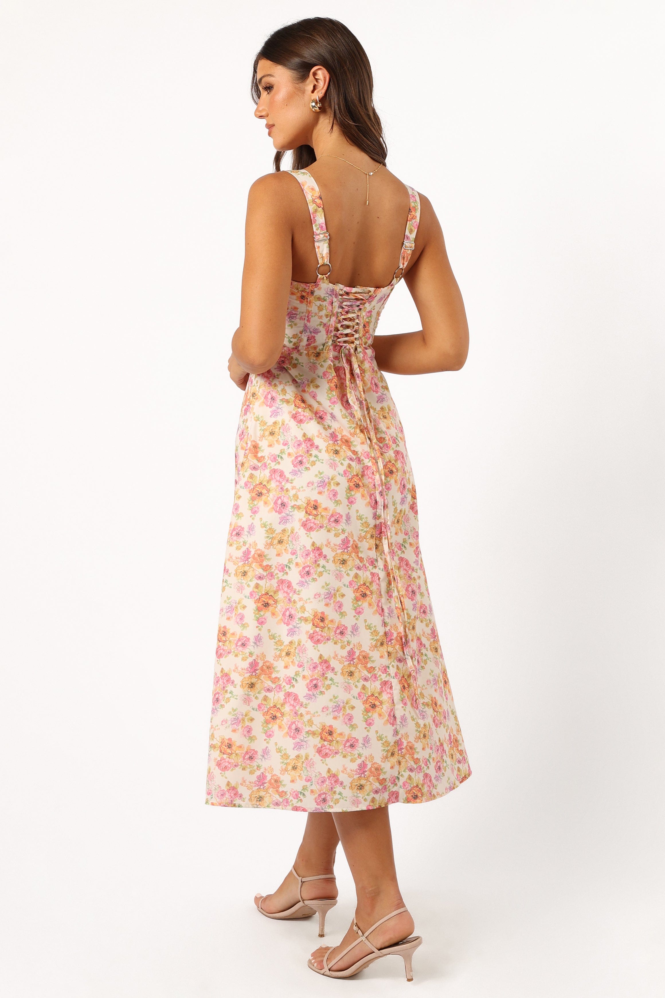 Petal and Pup USA DRESSES Cosima Midi Dress - Pink Floral