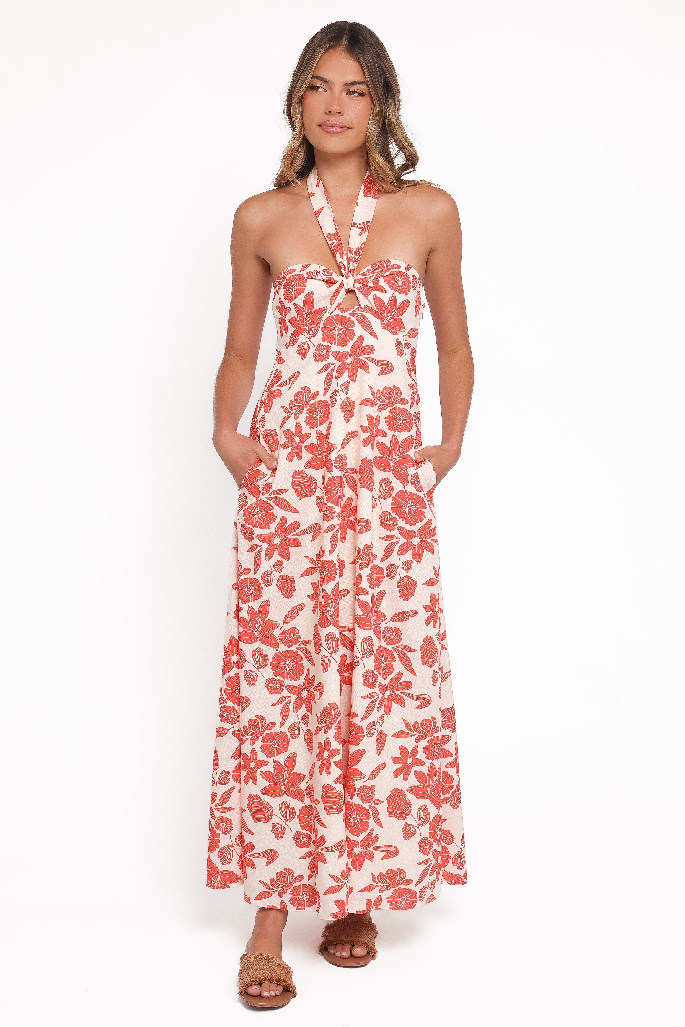 Petal and Pup USA DRESSES Cottrell Maxi Dress - Red Floral