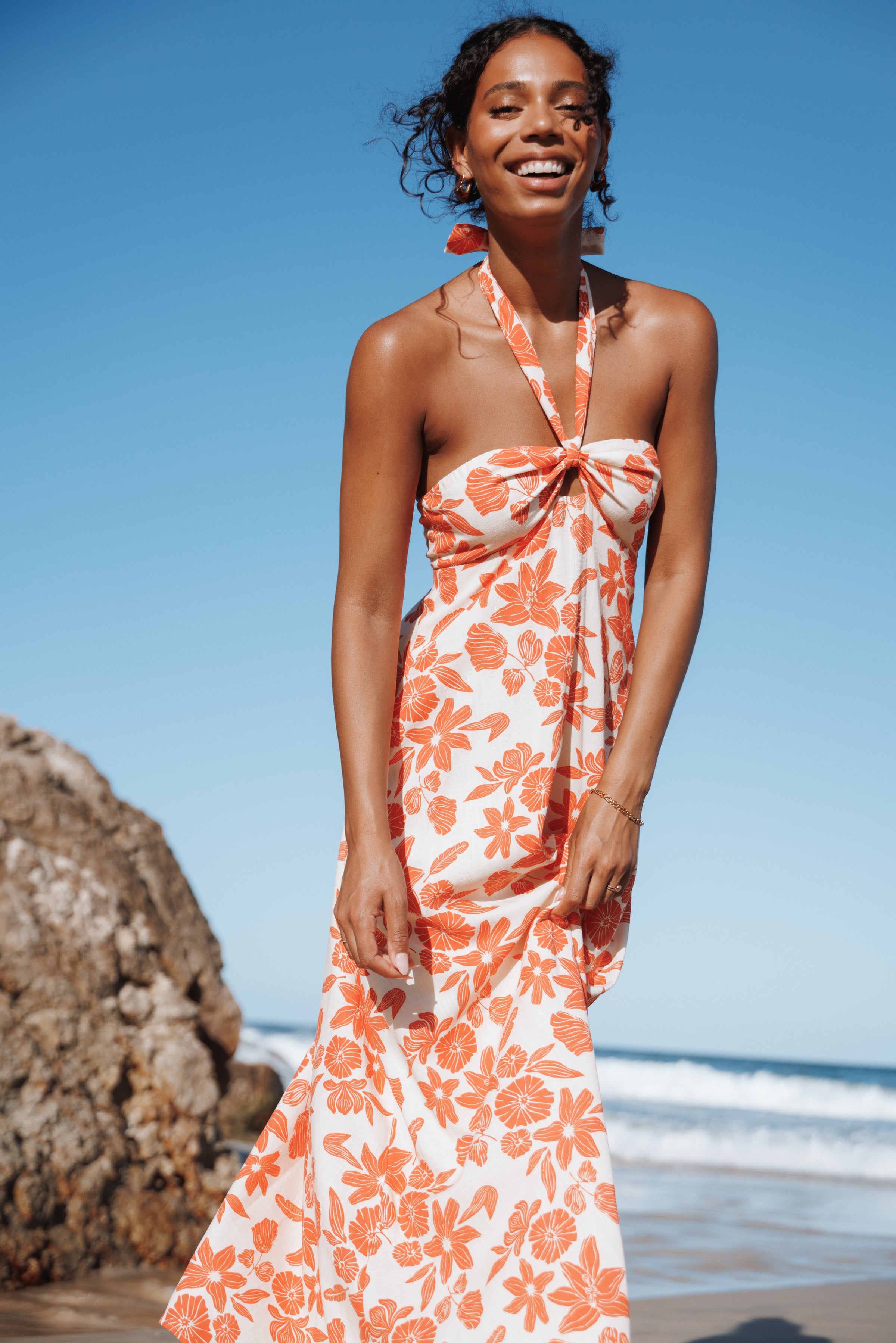 Petal and Pup USA DRESSES Cottrell Maxi Dress - Red Floral