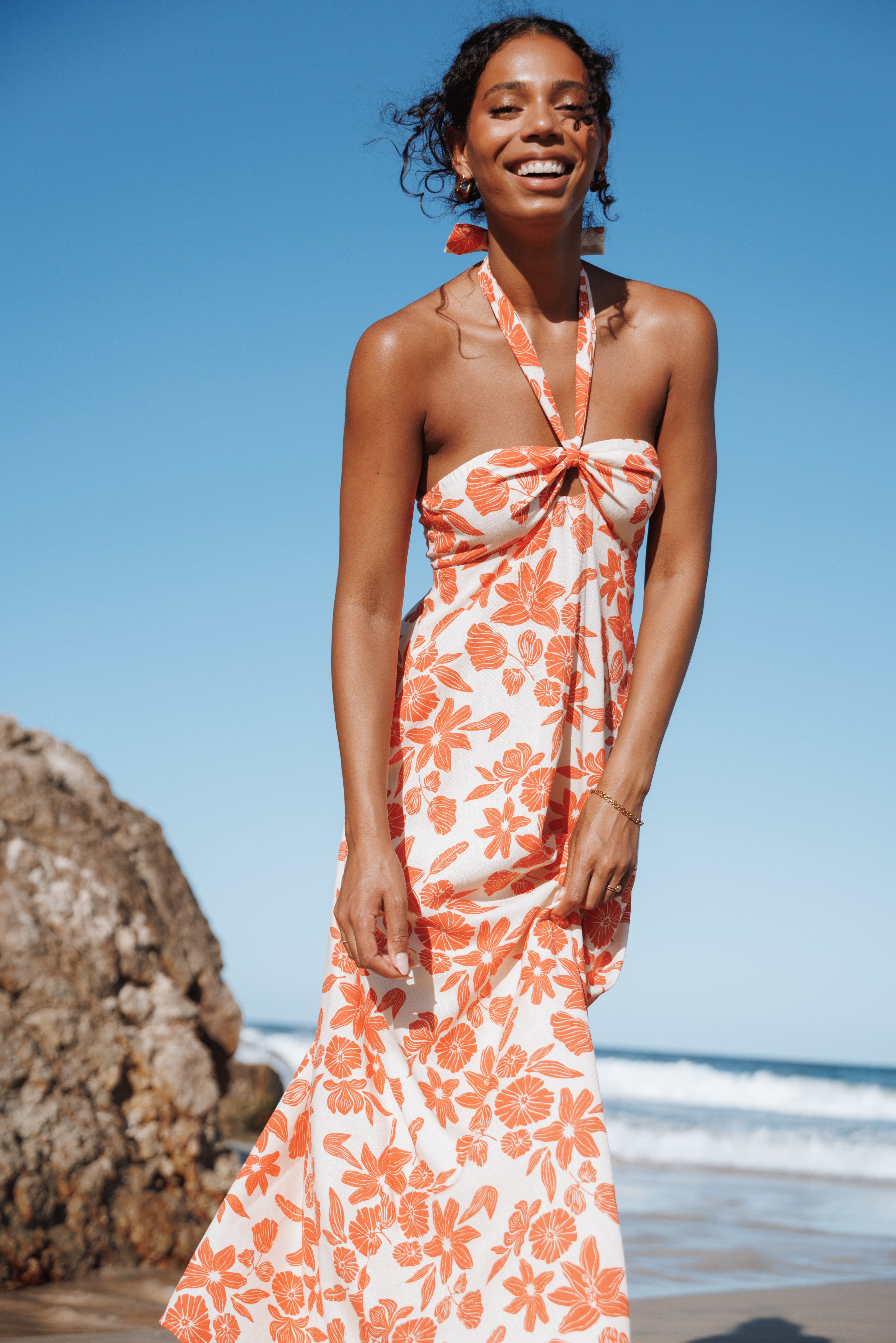 Petal and Pup USA DRESSES Cottrell Maxi Dress - Red Floral