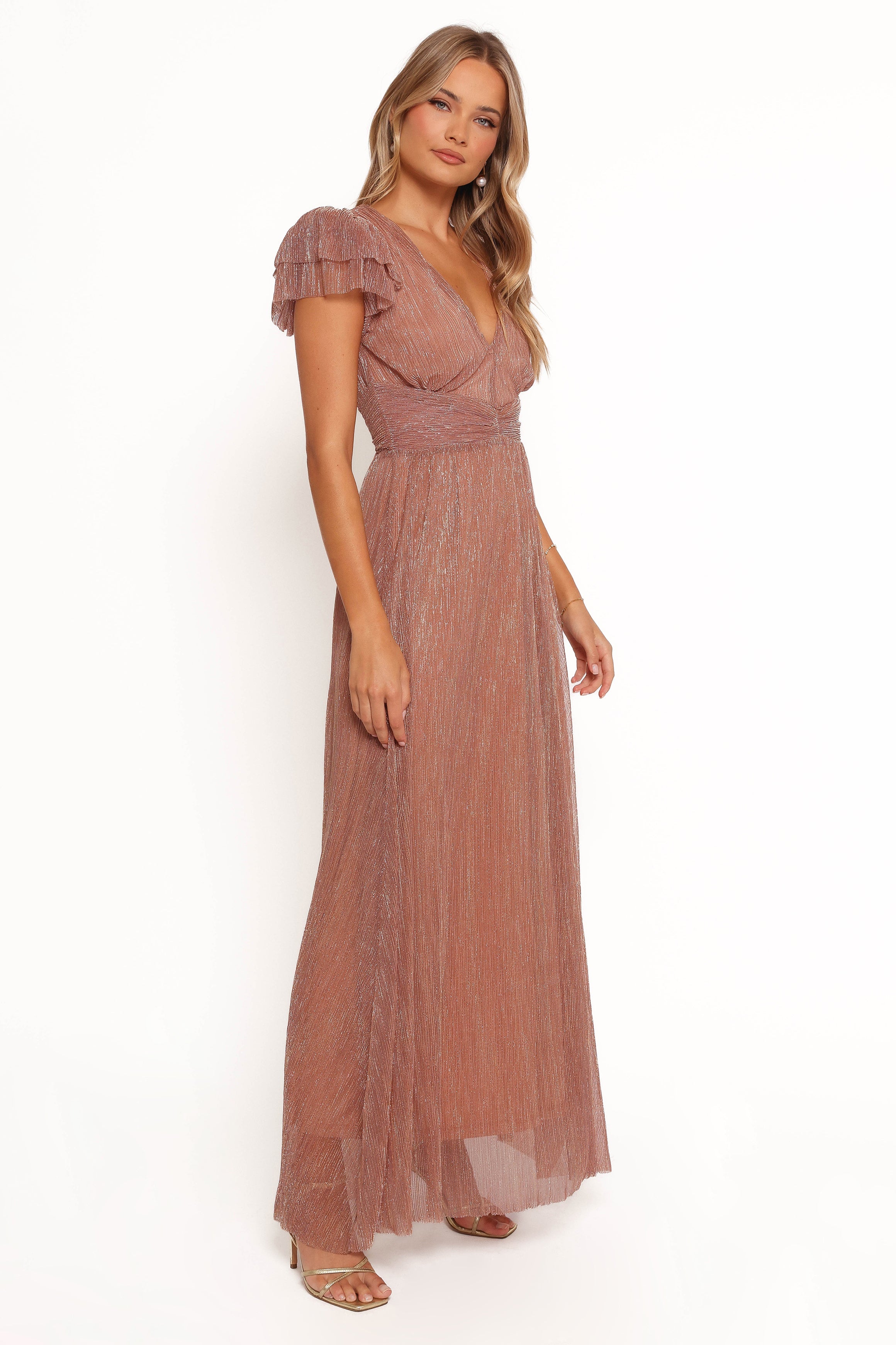 Petal and Pup USA DRESSES Cressida Maxi Dress - Rose Gold