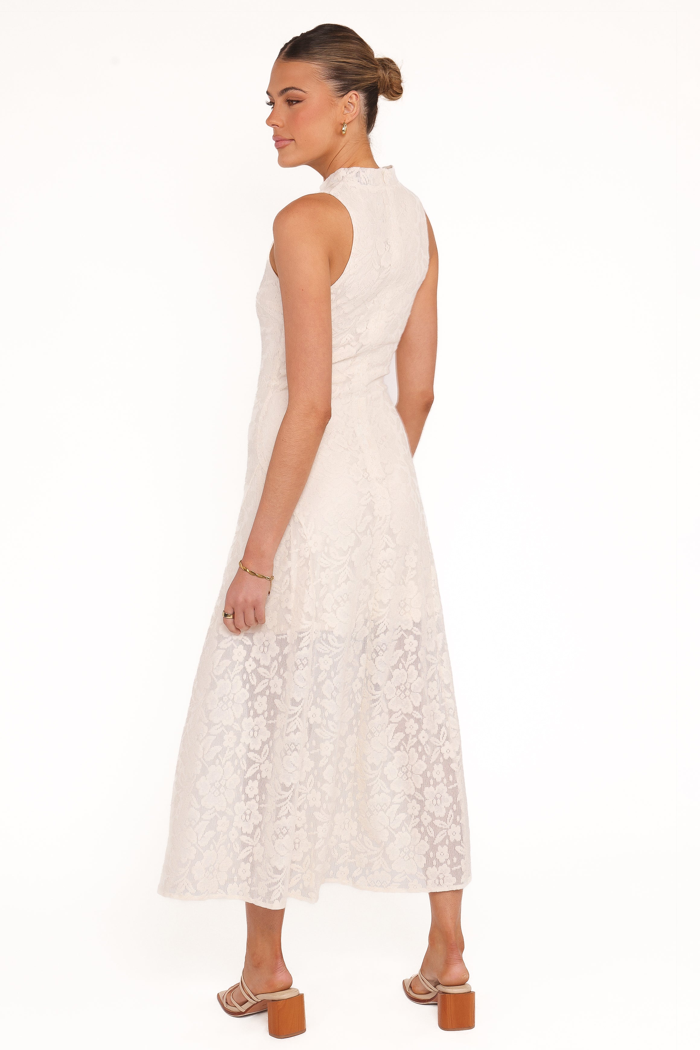 Petal and Pup USA DRESSES Danni Lace Midi Dress - Ecru