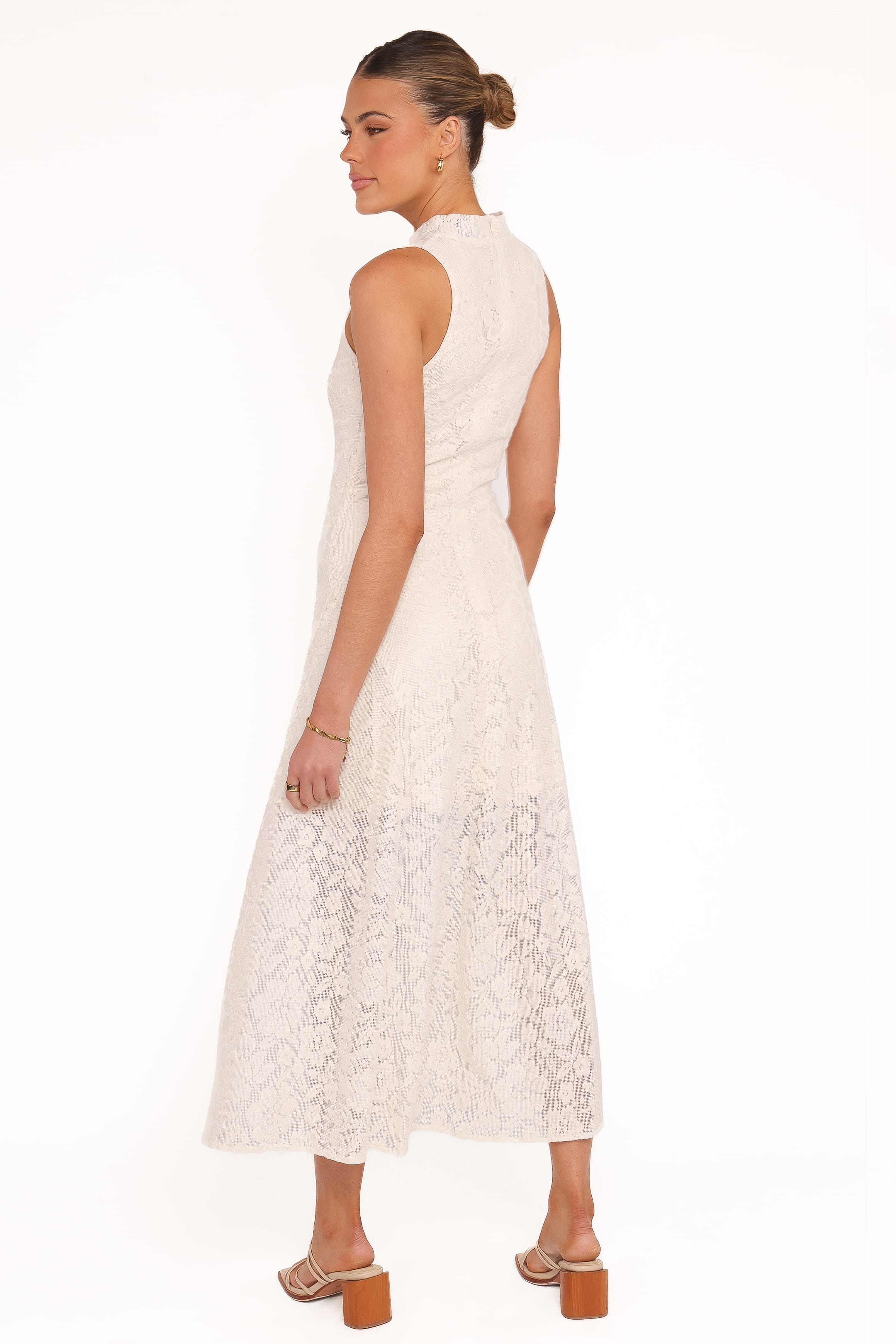 Petal and Pup USA DRESSES Danni Lace Midi Dress - Ecru