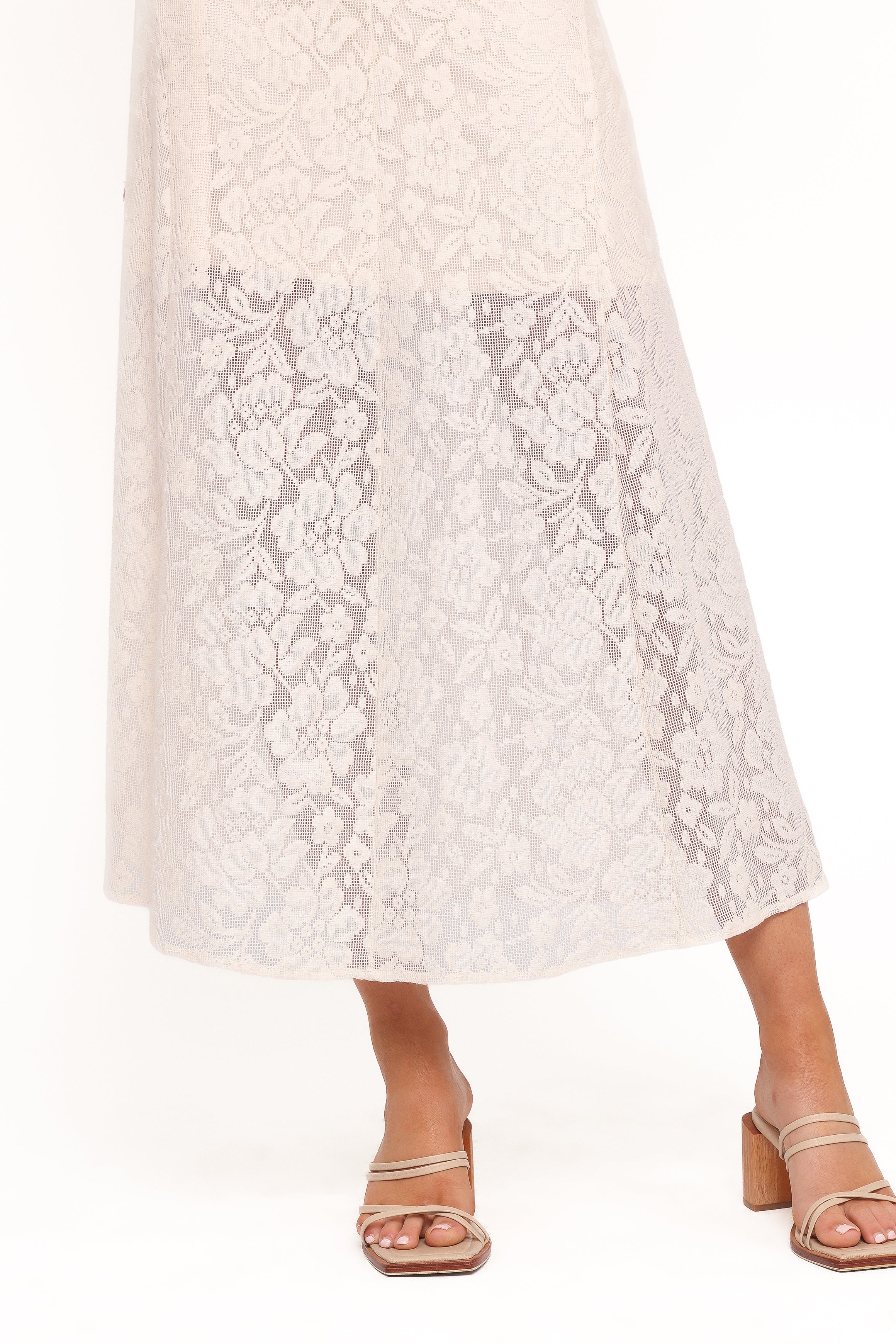 Petal and Pup USA DRESSES Danni Lace Midi Dress - Ecru