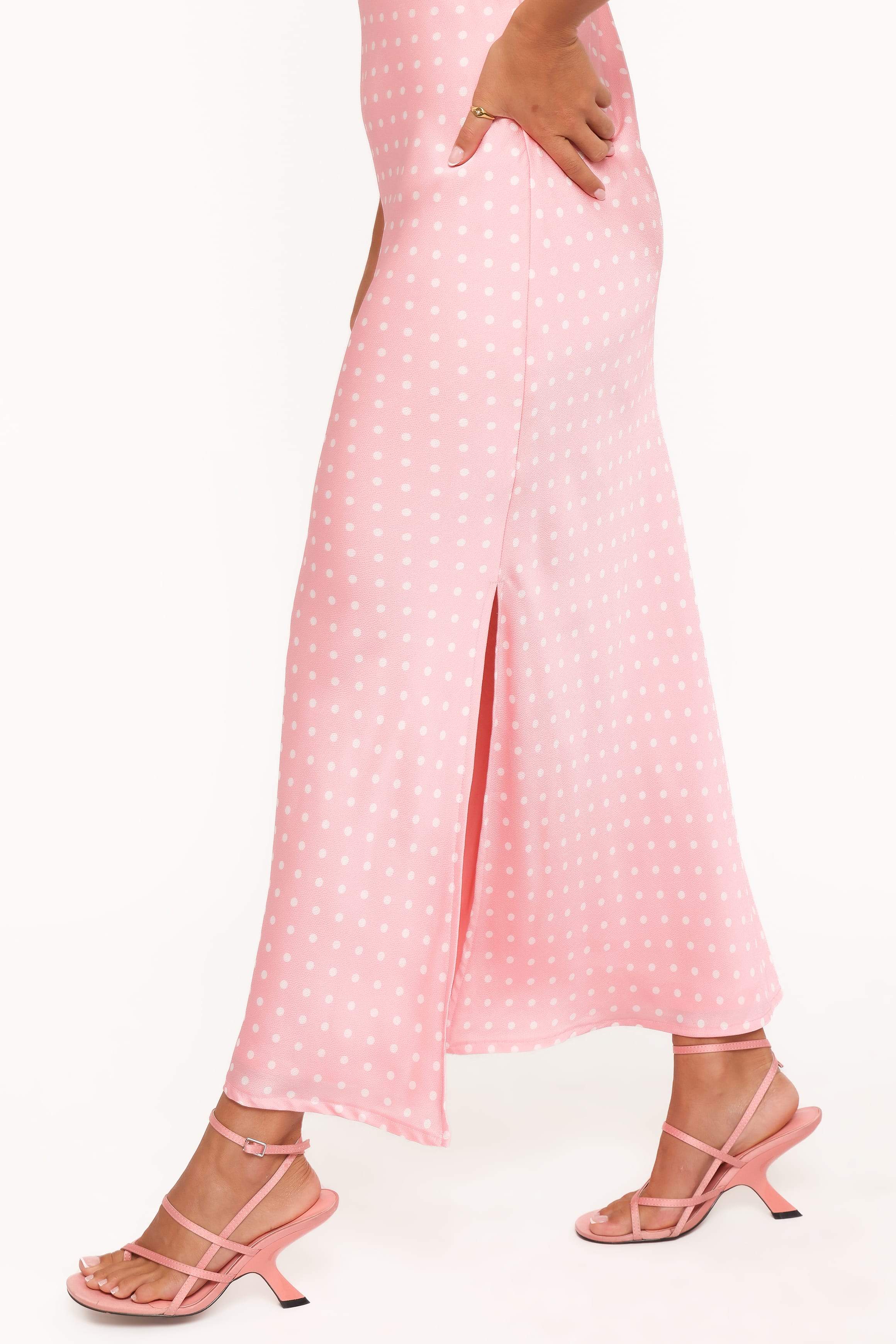 Petal and Pup USA DRESSES Dara Midi Dress - Pink Polka Dot