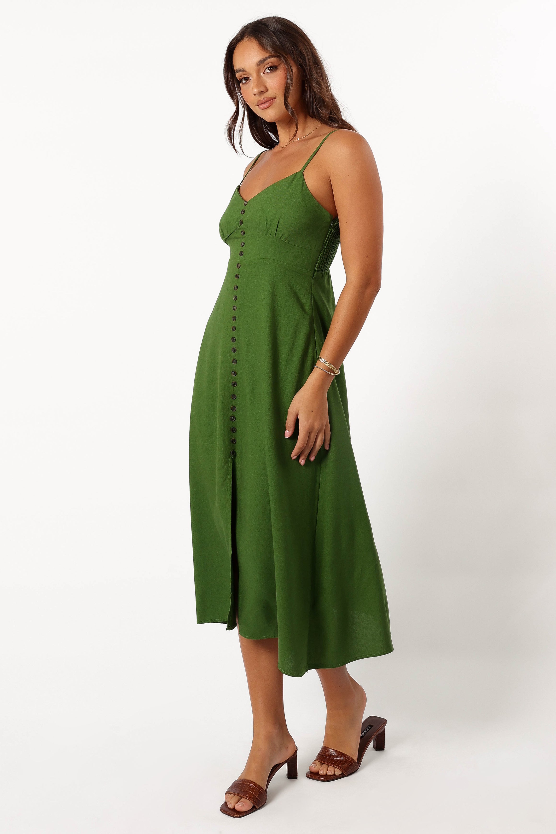 Petal and Pup USA DRESSES Darby Midi Dress - Ibiza Green