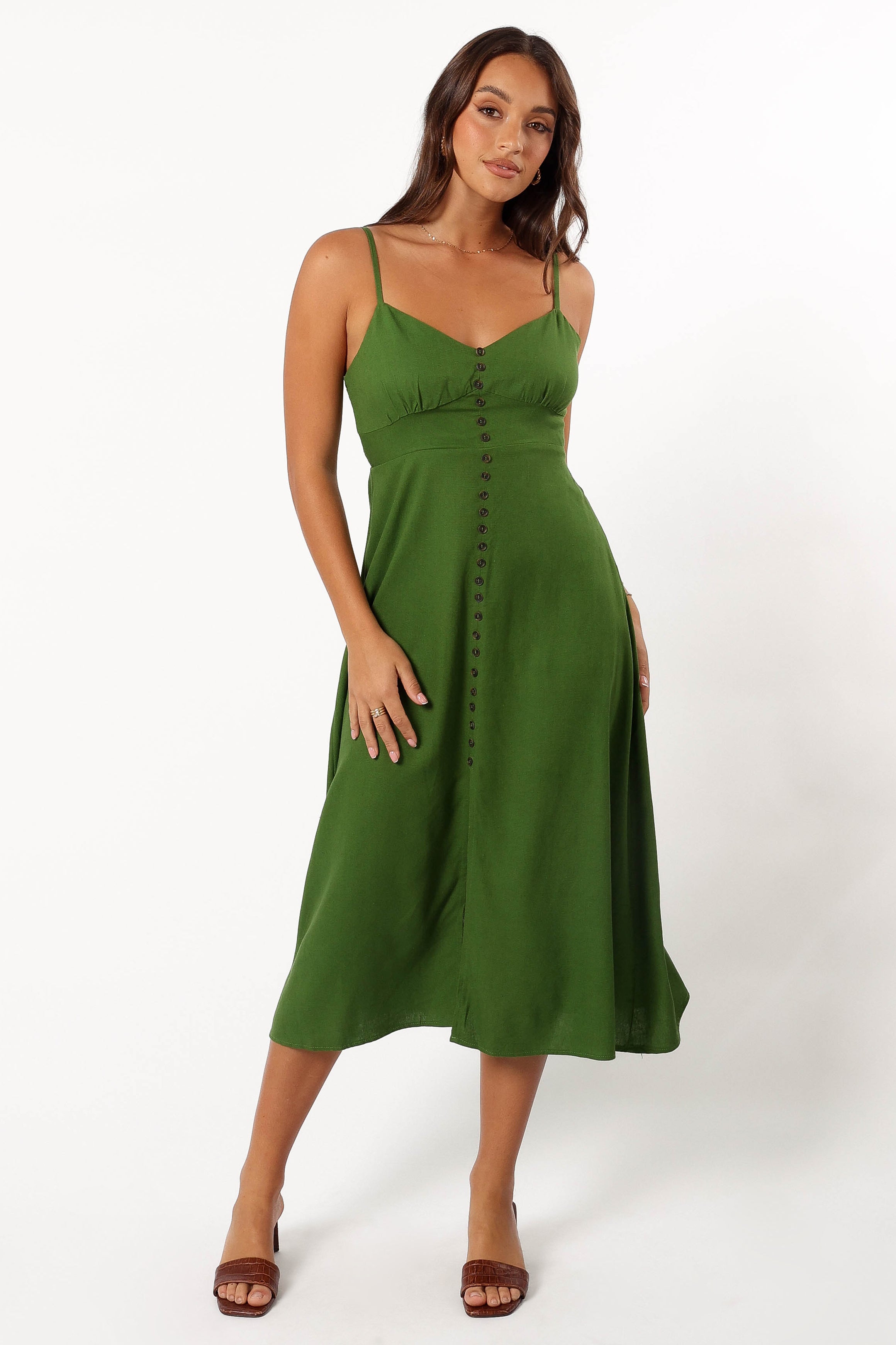 Petal and Pup USA DRESSES Darby Midi Dress - Ibiza Green