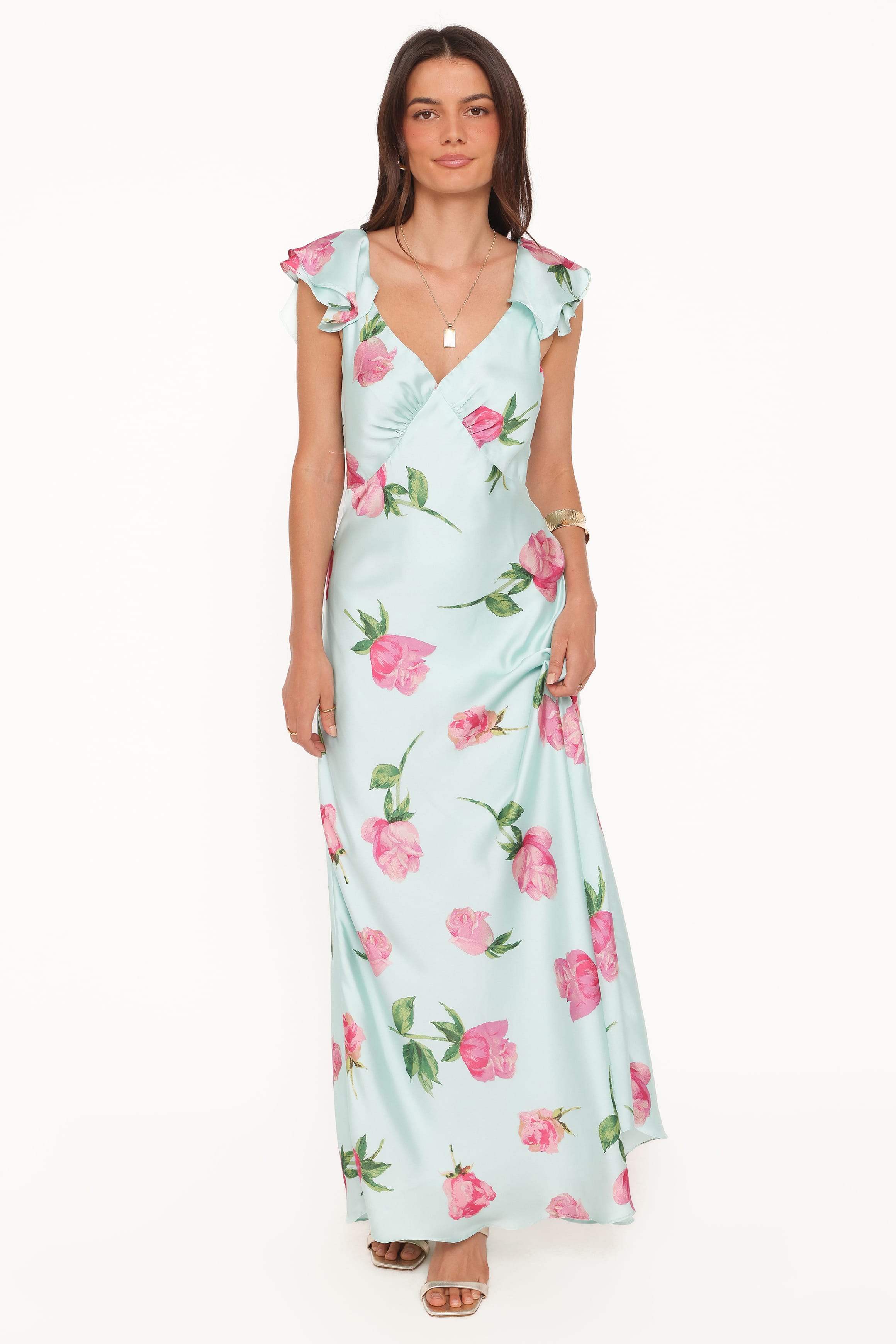 Petal and Pup USA DRESSES Darling Maxi Dress - Rose Mint Floral