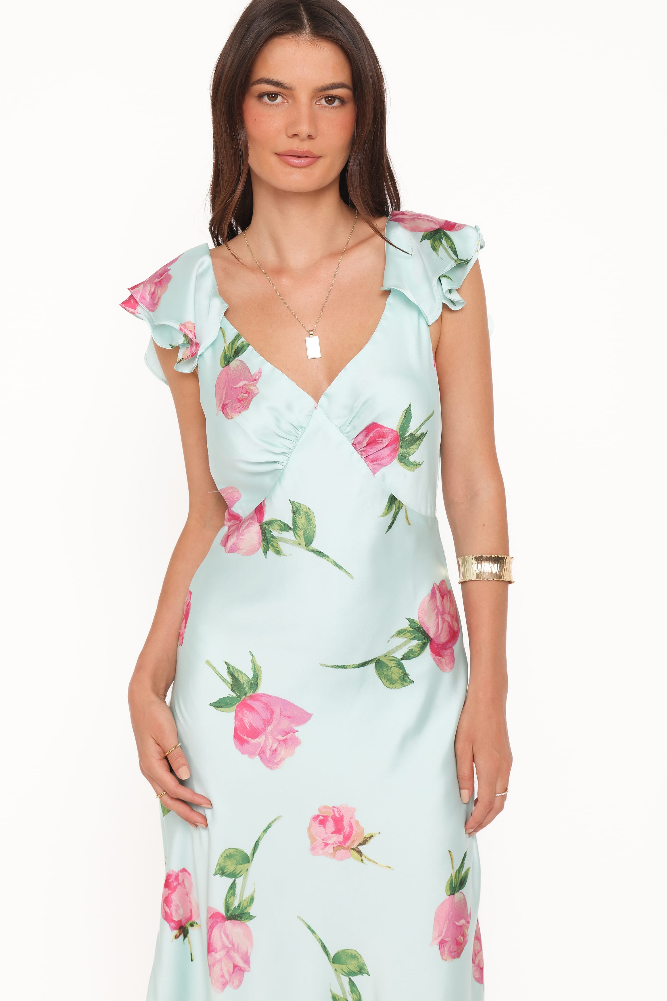 Petal and Pup USA DRESSES Darling Maxi Dress - Rose Mint Floral