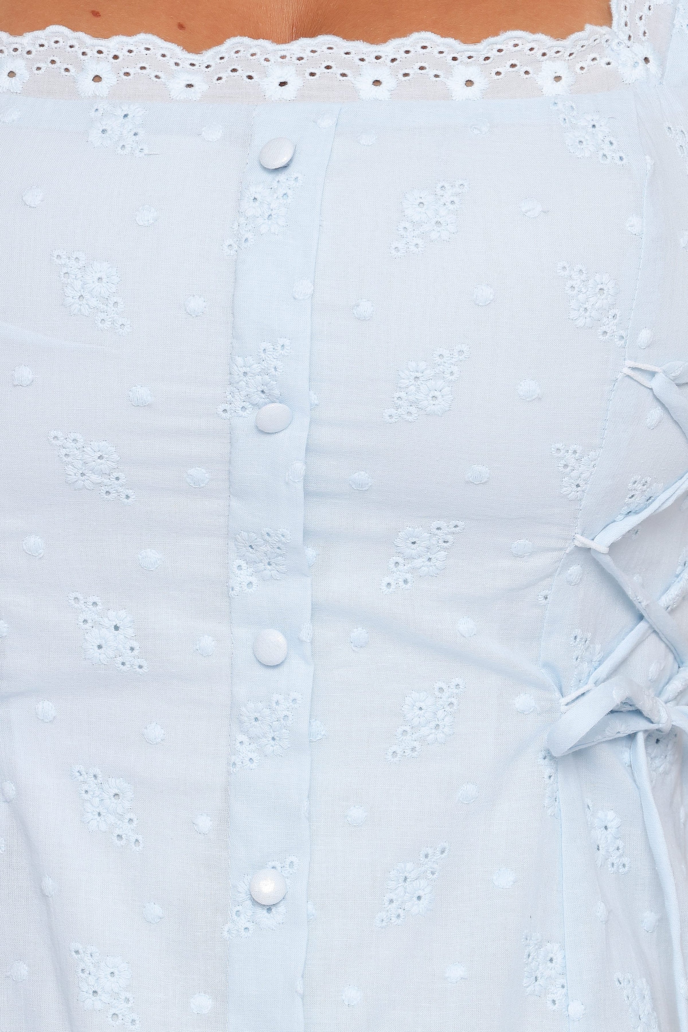 Petal and Pup USA DRESSES Davida Mini Dress - Pale Blue Broderie