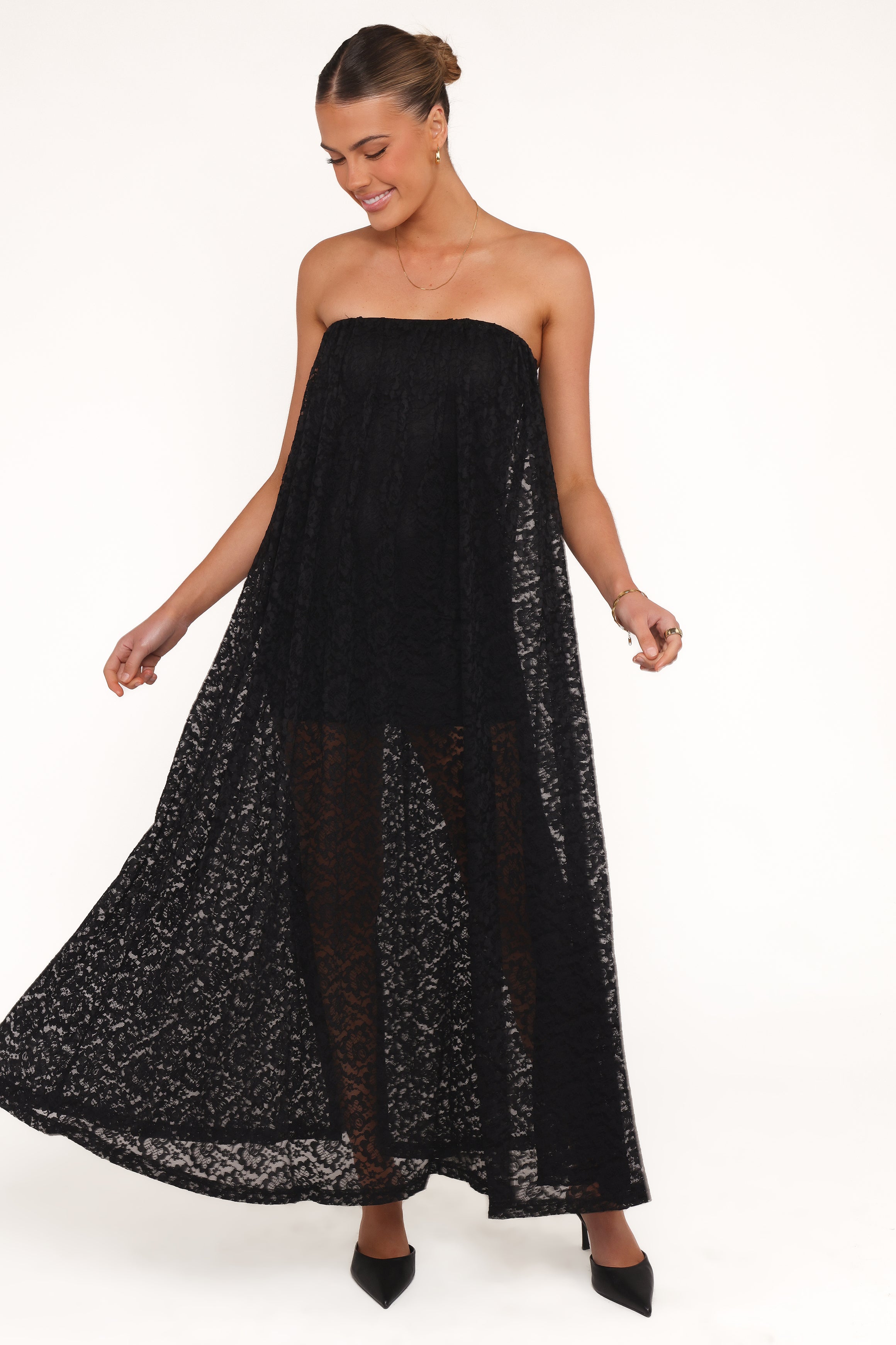 Petal and Pup USA DRESSES Davina Maxi Dress - Black Lace