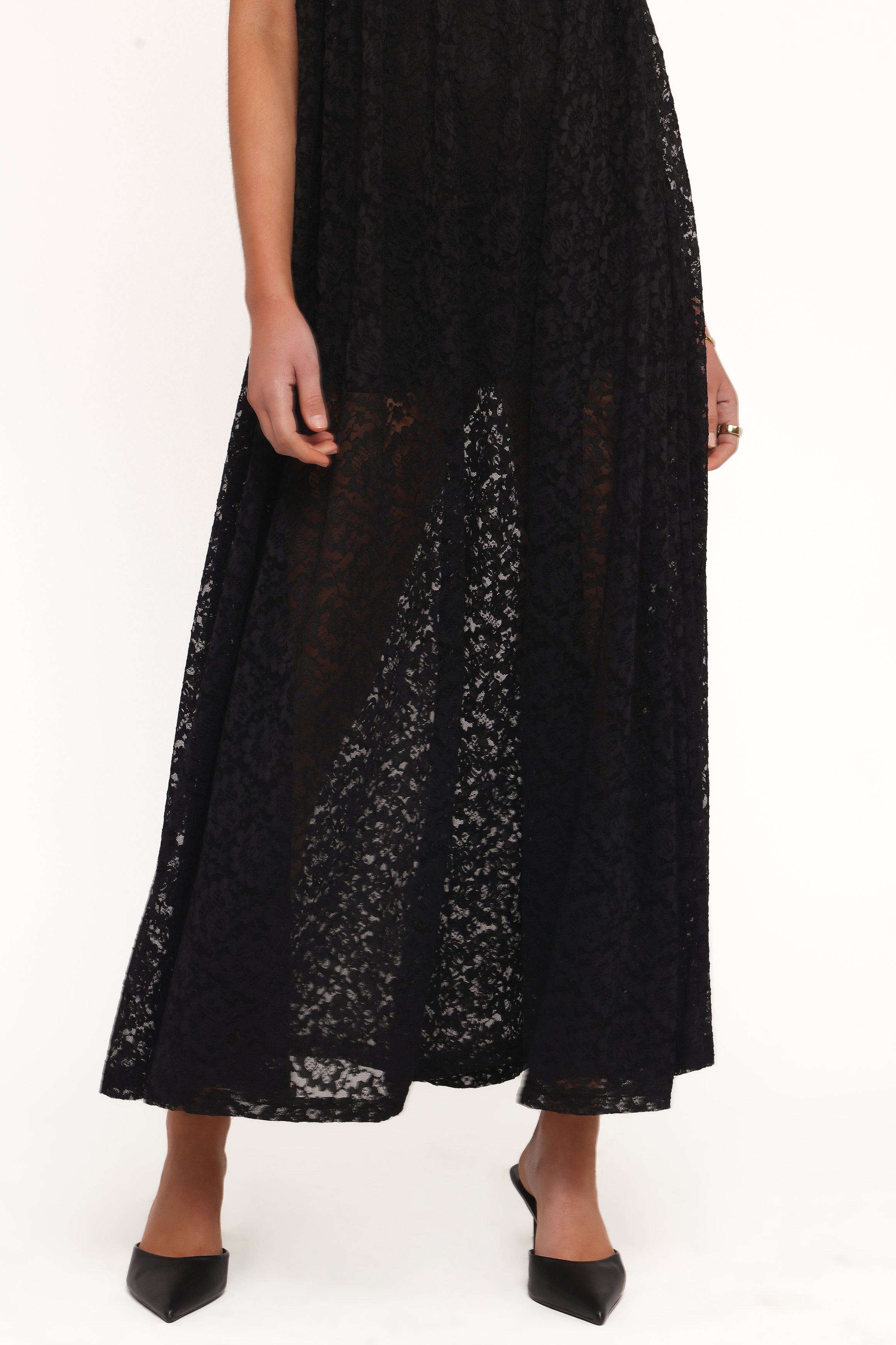 Petal and Pup USA DRESSES Davina Maxi Dress - Black Lace