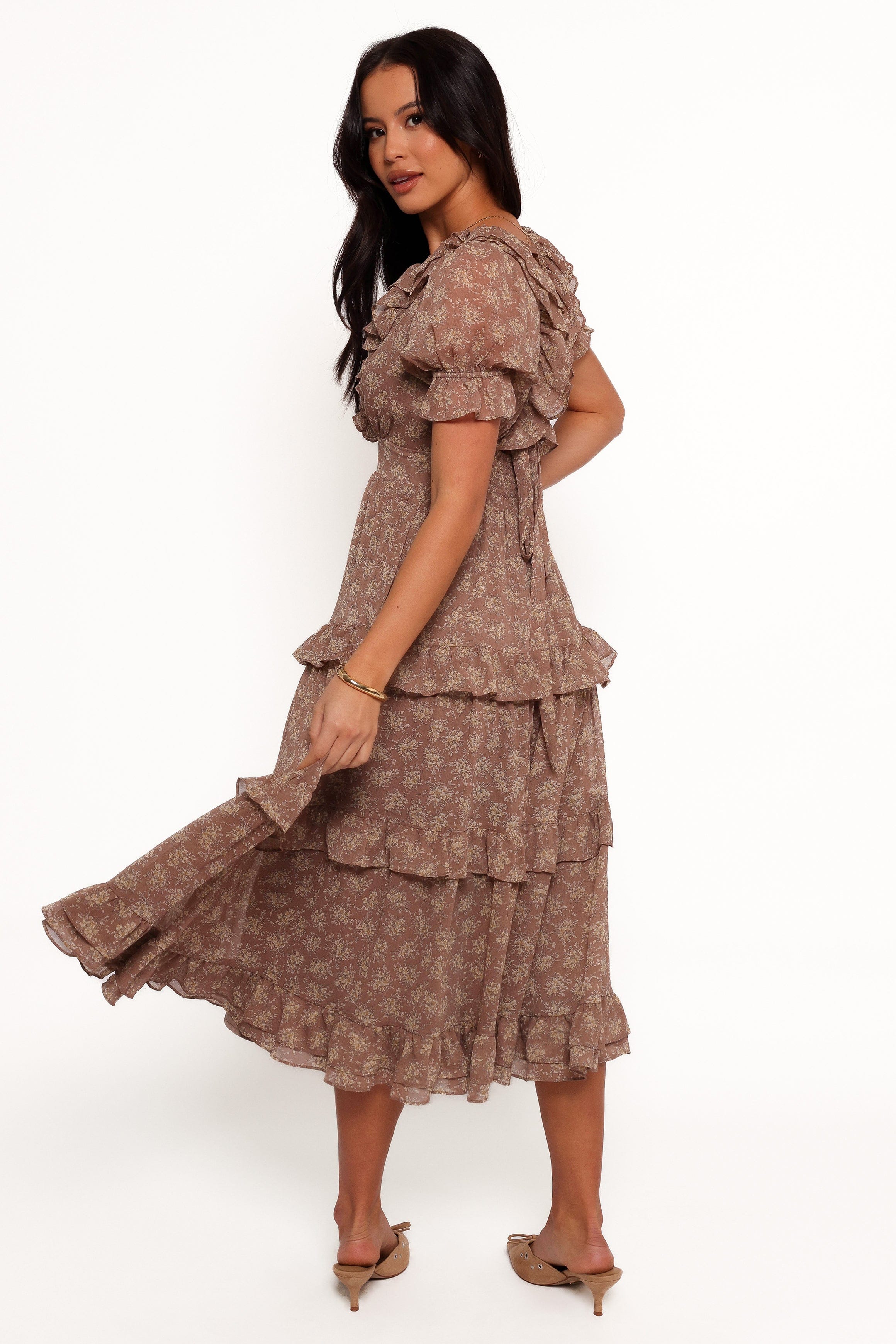 Petal and Pup USA DRESSES Dayla Maxi Dress - Brown/Light Beige