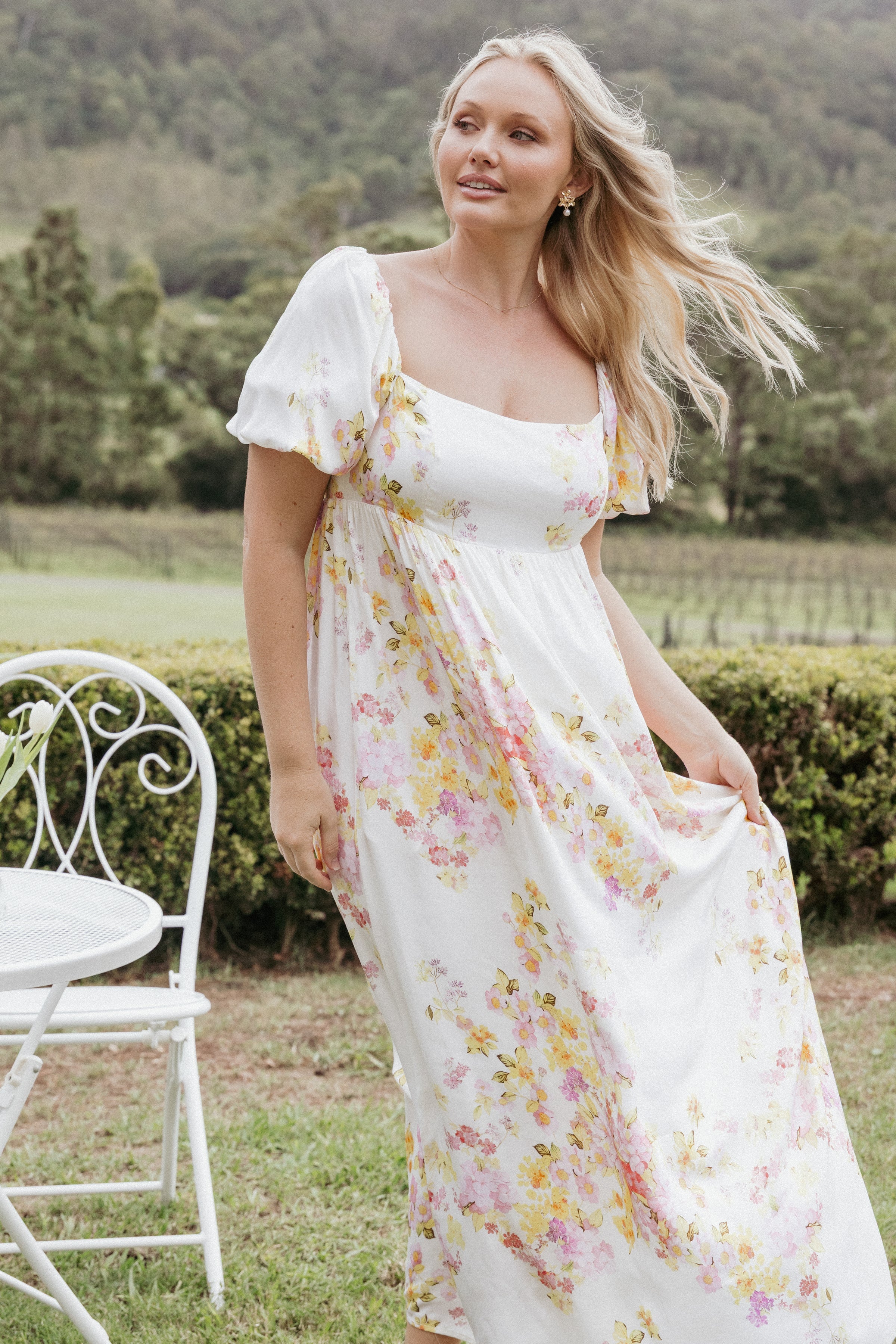 Petal and Pup USA DRESSES Delaney Maxi Dress - Pink Floral