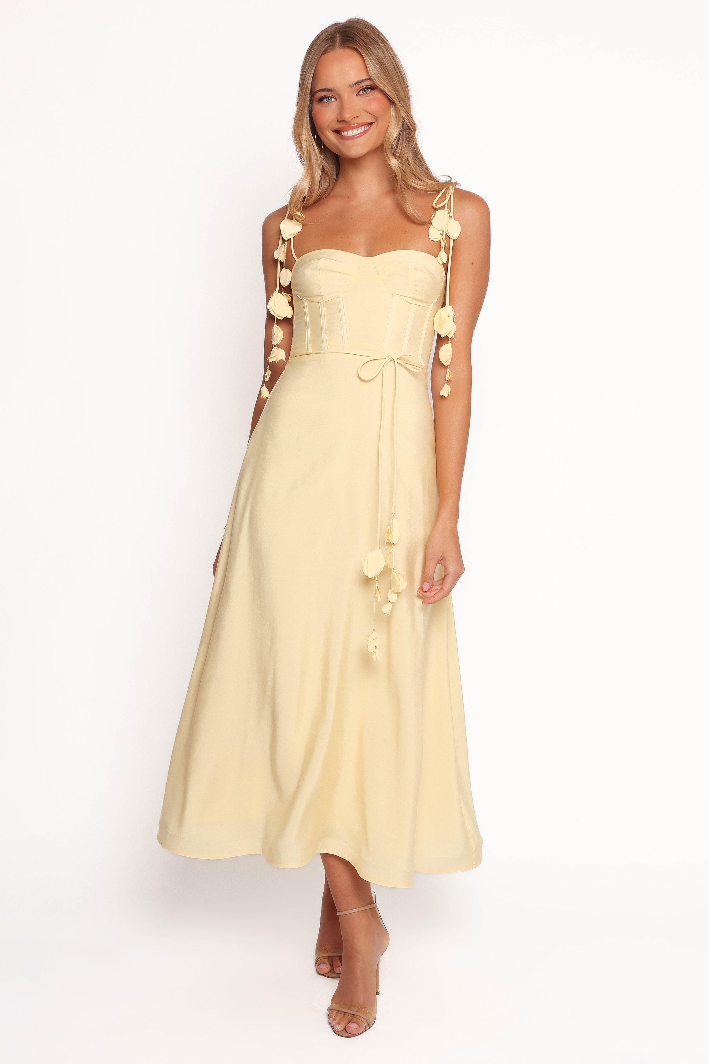 Petal and Pup USA DRESSES Della Midi Dress - Yellow