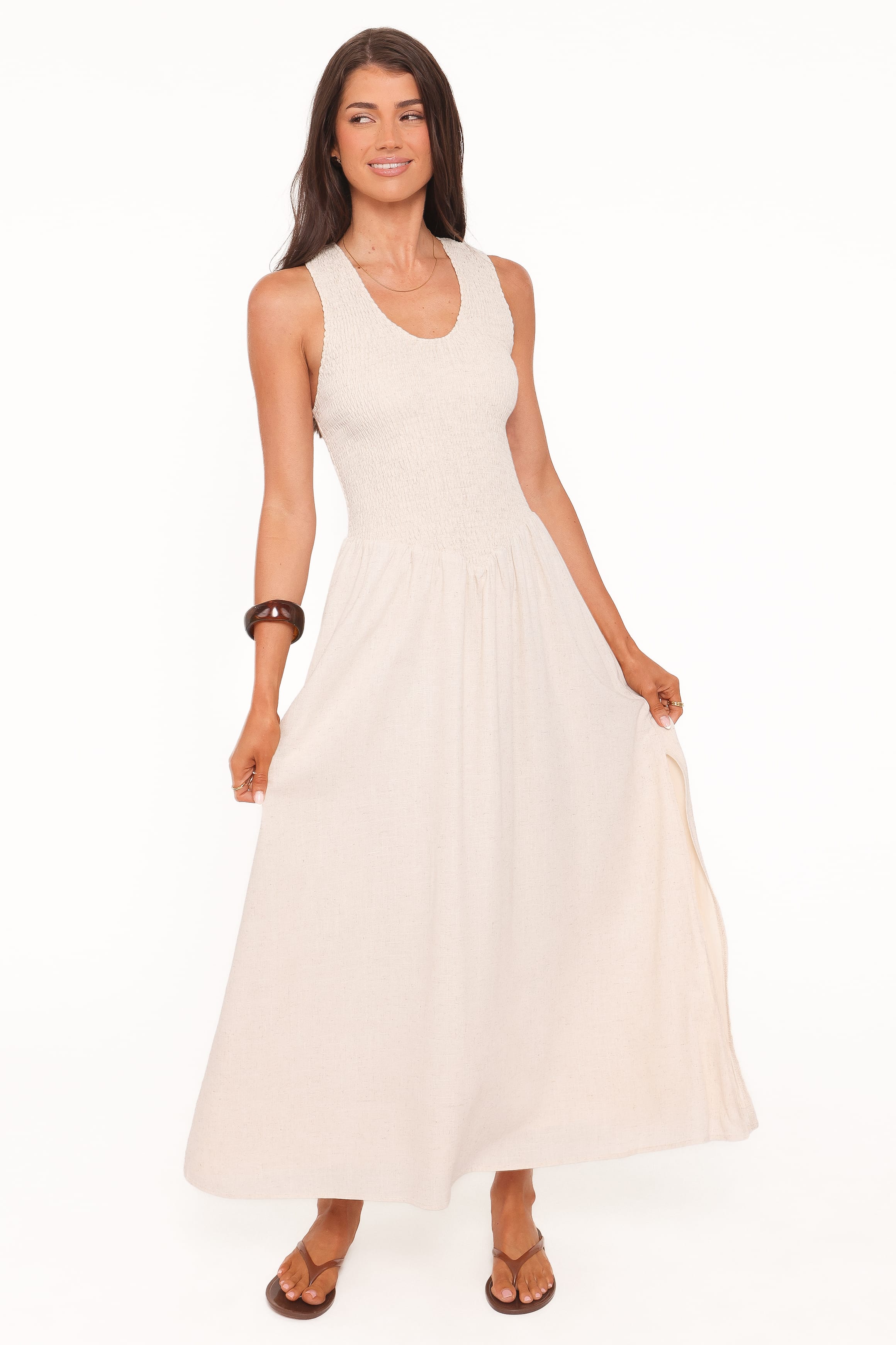 Petal and Pup USA DRESSES Dimity Maxi Dress - Oatmeal