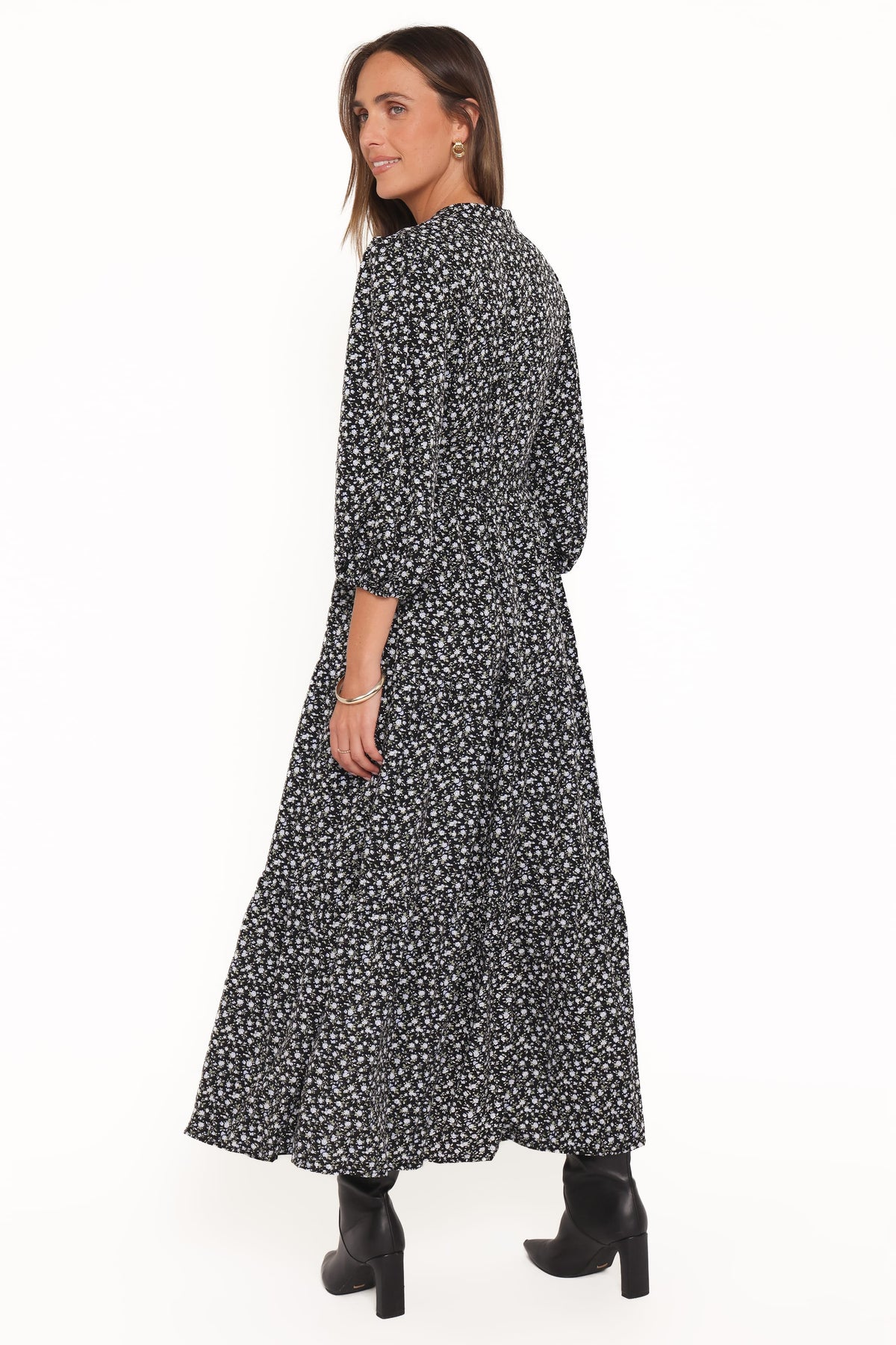 Petal and Pup USA DRESSES Dixon Maxi Dress - Black Ditsy Floral