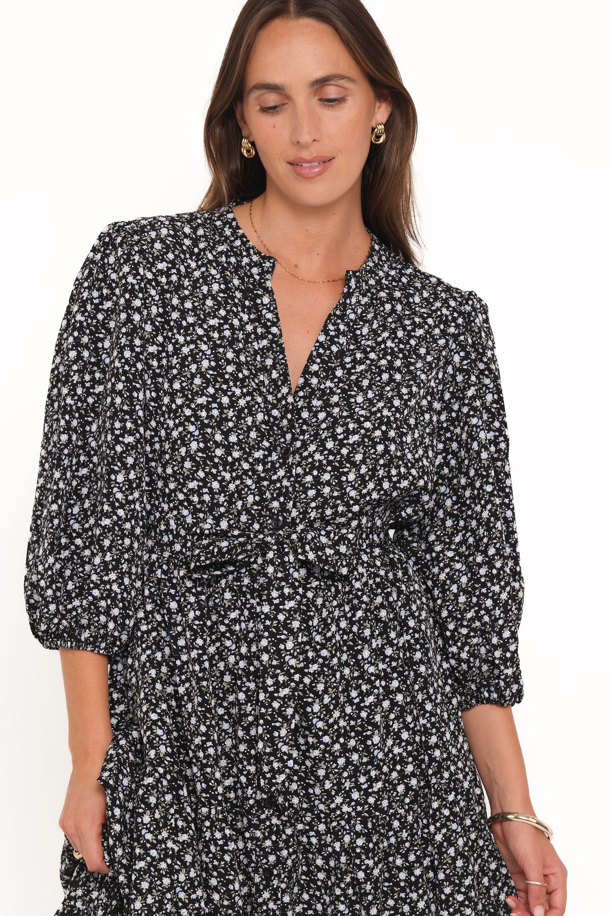 Petal and Pup USA DRESSES Dixon Maxi Dress - Black Ditsy Floral