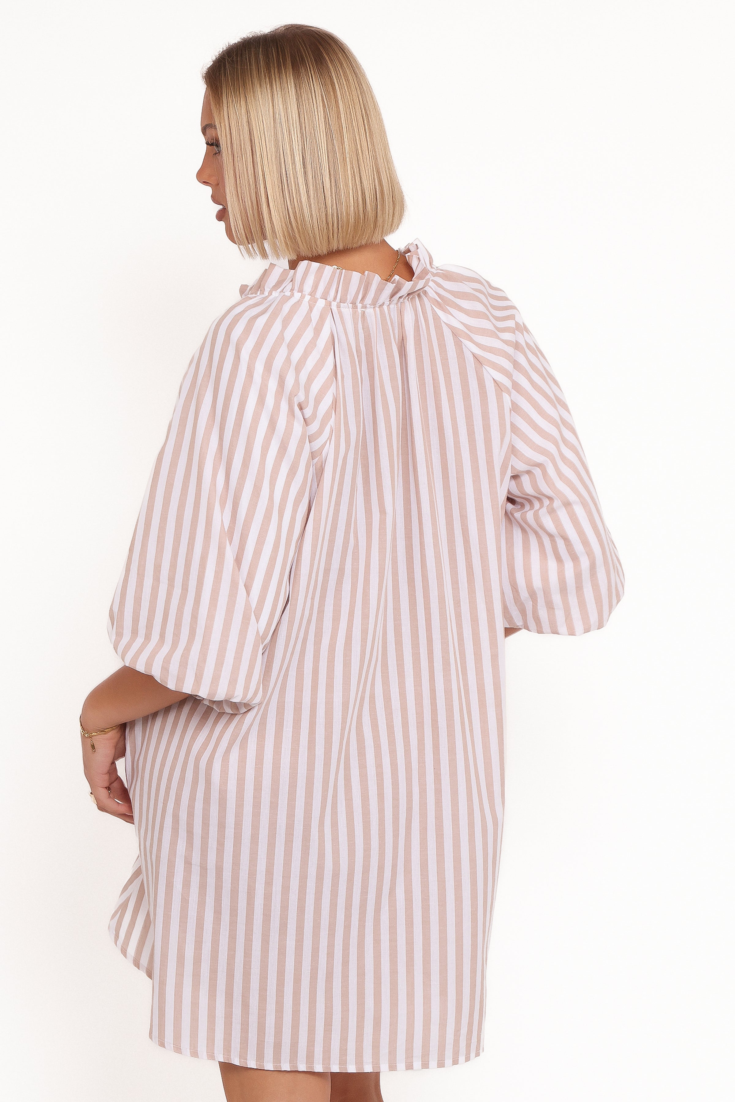 Petal and Pup USA DRESSES Doran Mini Dress - Beige White