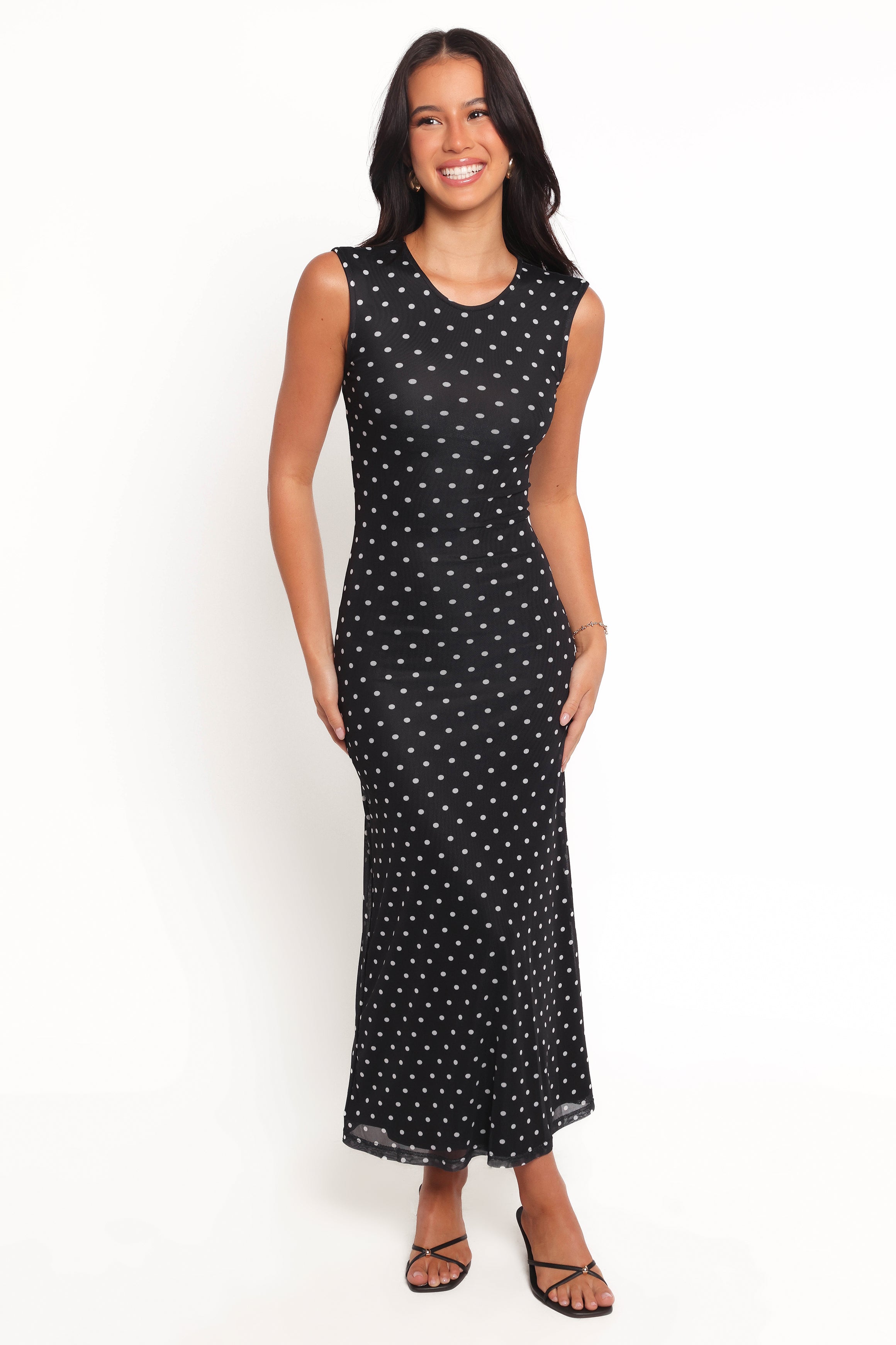 Petal and Pup USA DRESSES Drea Maxi Dress - Black Polka Dot