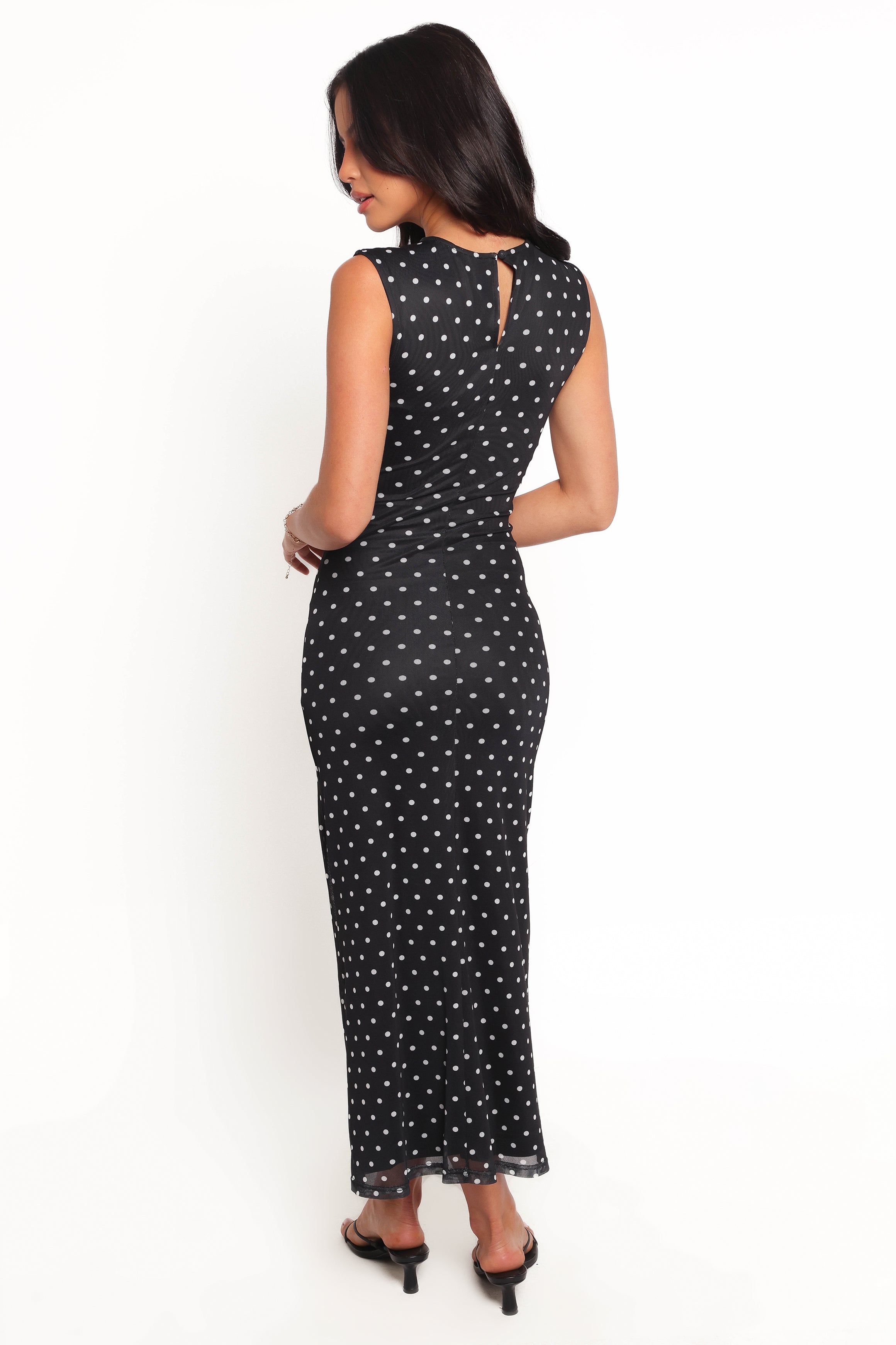 Petal and Pup USA DRESSES Drea Maxi Dress - Black Polka Dot