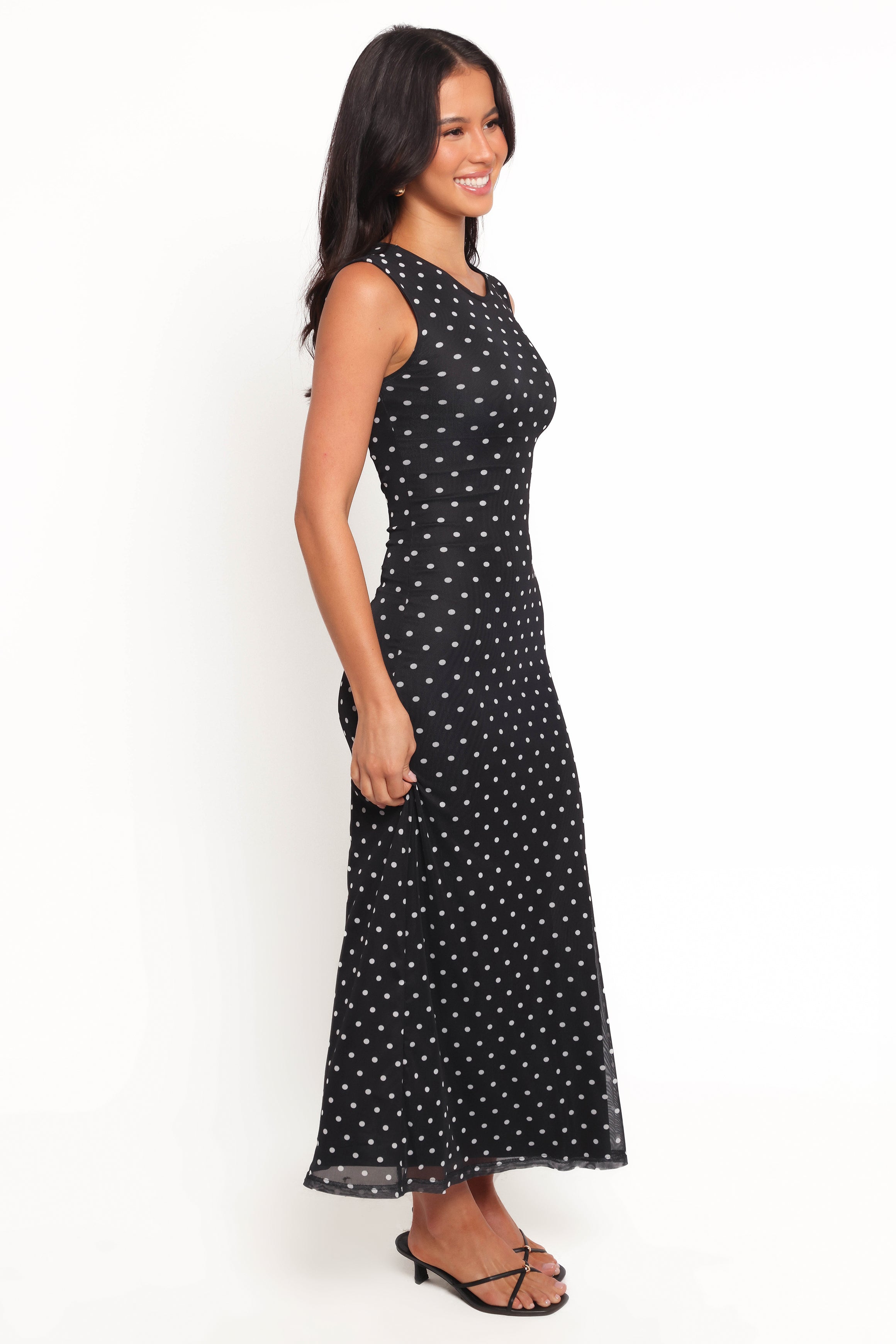 Petal and Pup USA DRESSES Drea Maxi Dress - Black Polka Dot
