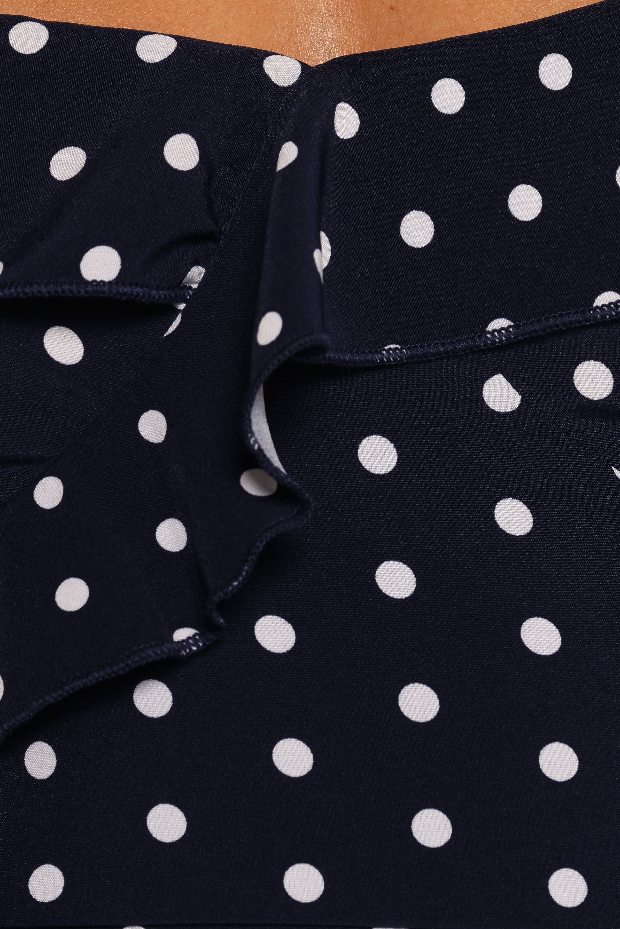 Petal and Pup USA DRESSES Ebony Mini Dress - Navy White Polka Dot