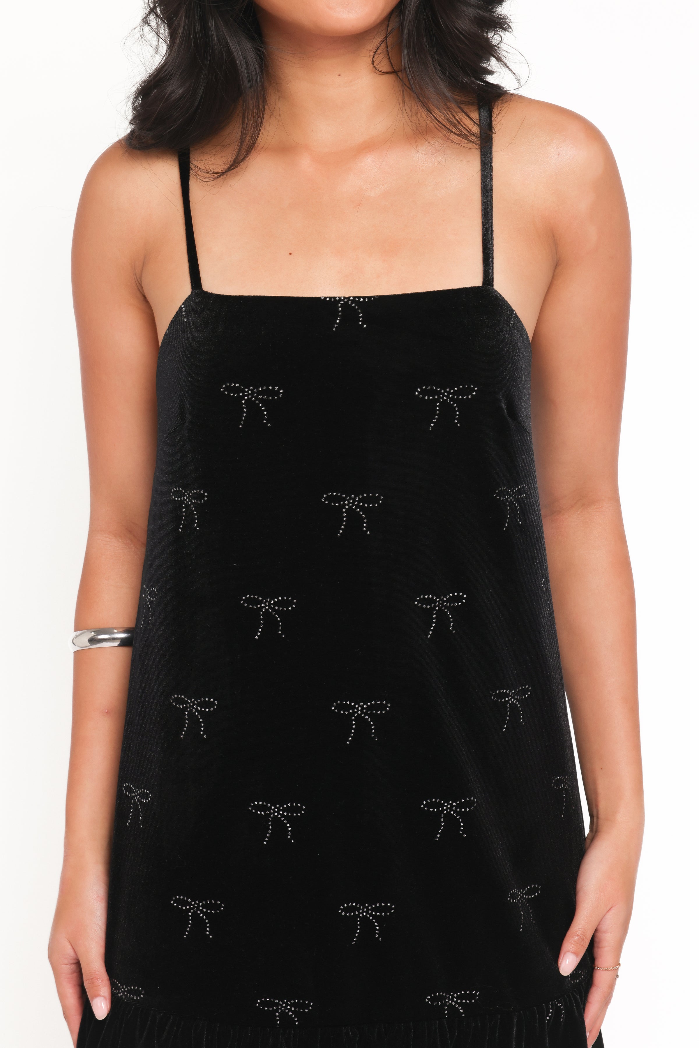 Petal and Pup USA DRESSES Eileen Mini Dress - Black Velvet