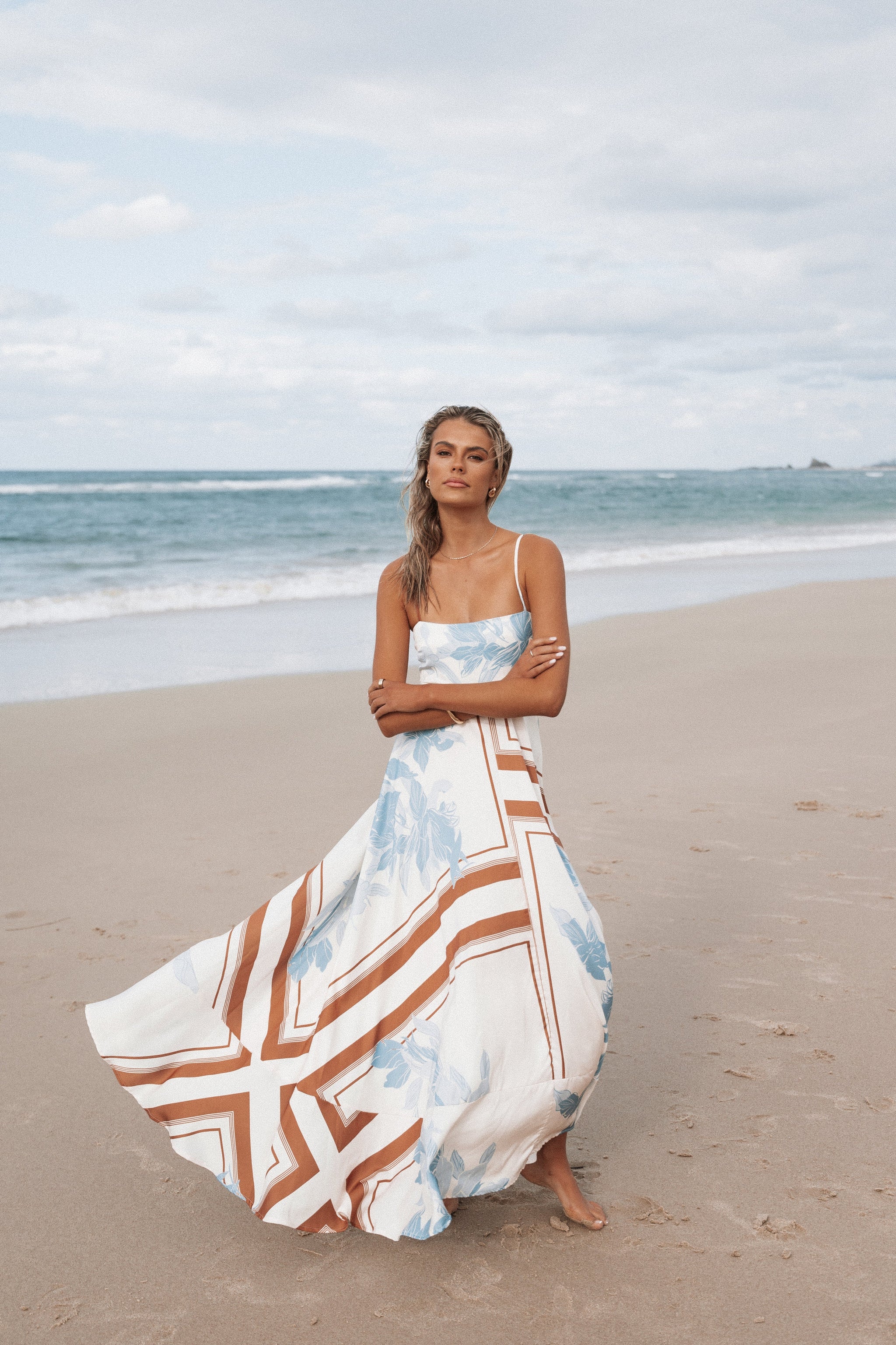 Elanor Maxi Dress Pale Blue Print | Petal & Pup USA Elanor Maxi Dress Pale Blue Print | Petal & Pup USA