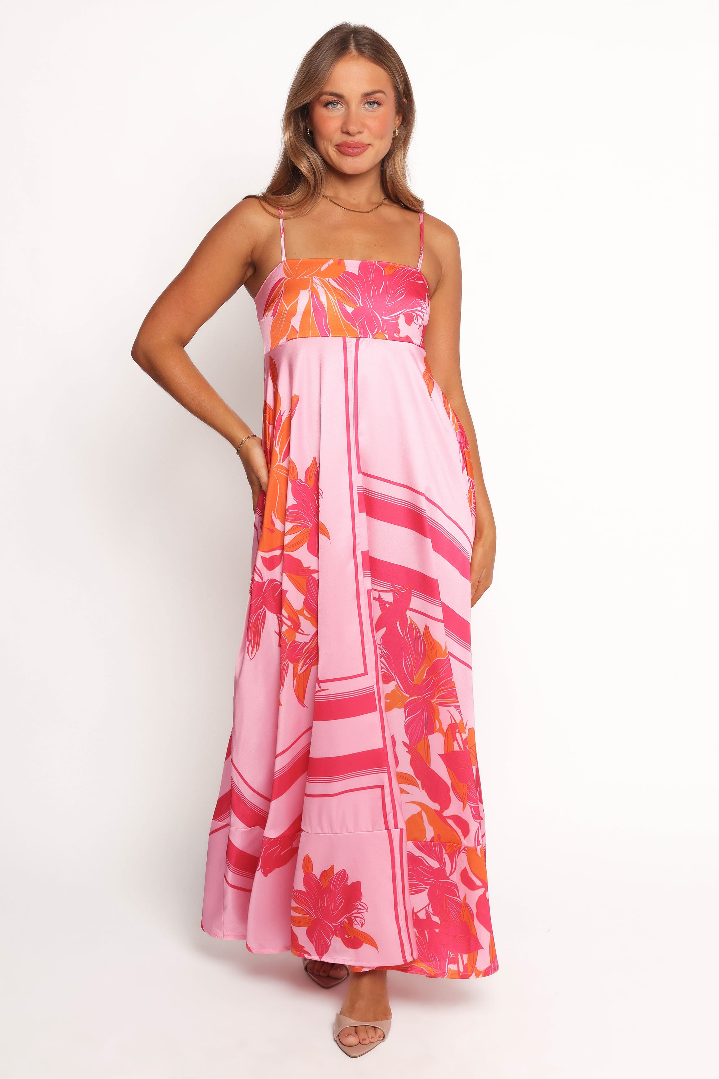 Petal and Pup USA DRESSES Elanor Maxi Dress - Pink/Orange