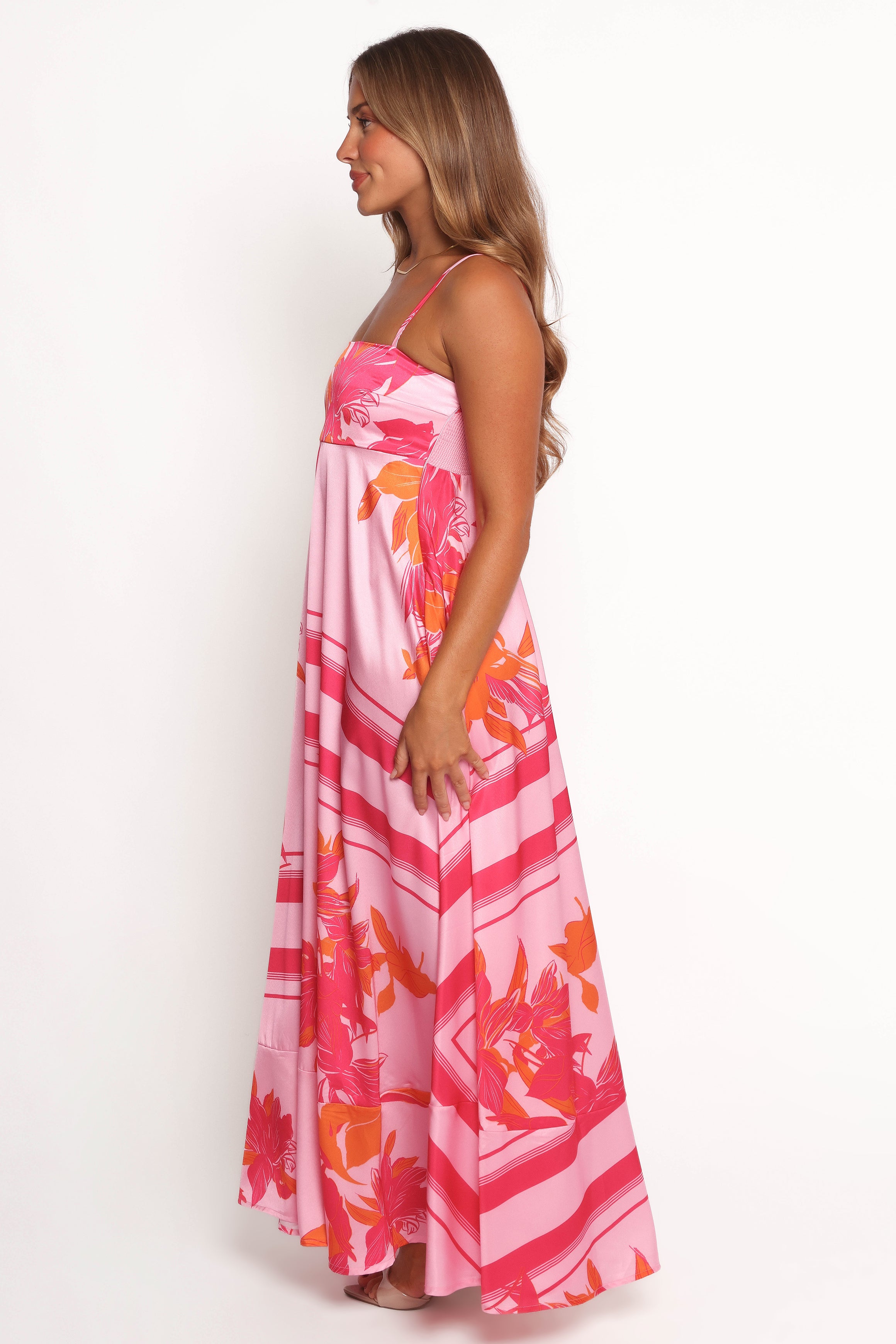 Petal and Pup USA DRESSES Elanor Maxi Dress - Pink/Orange