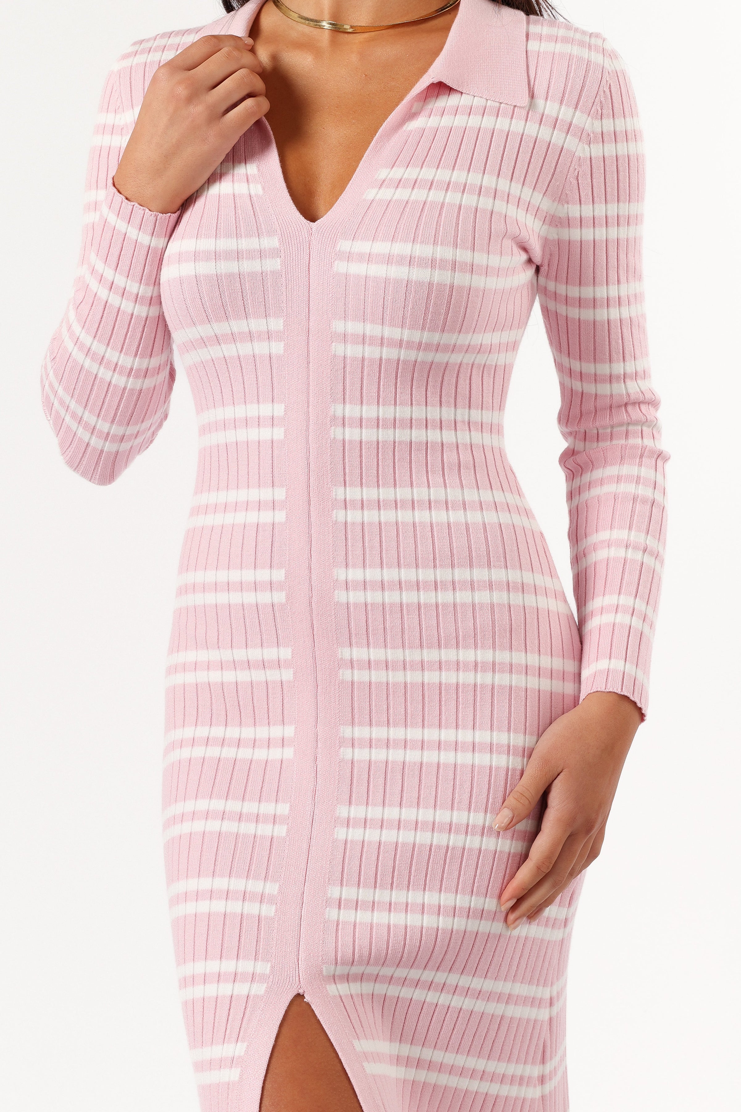 Petal and Pup USA DRESSES Eliana Long Sleeve Midi Dress - Pink