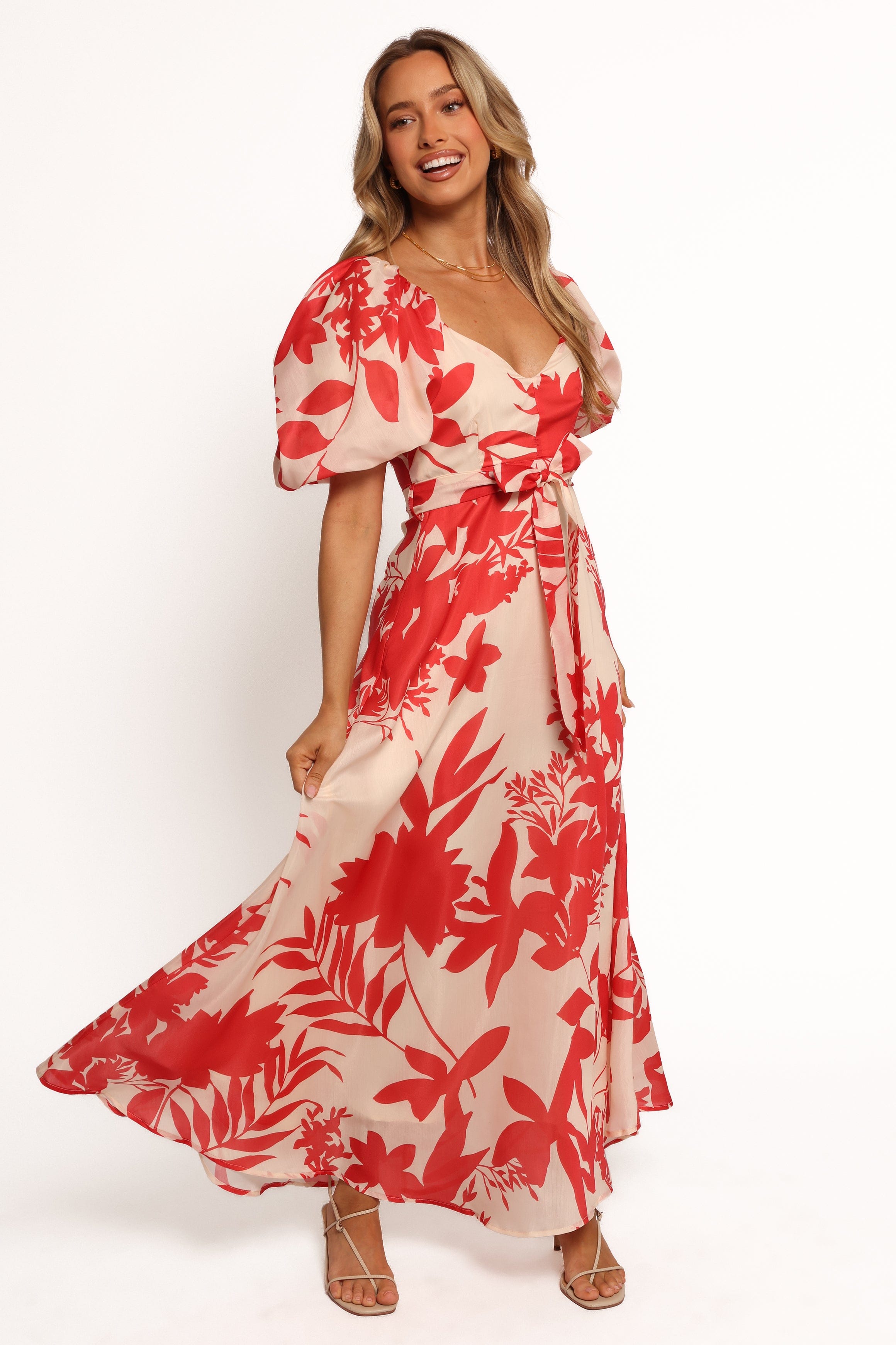 Petal and Pup USA DRESSES Ellery Midi Dress - Red Floral