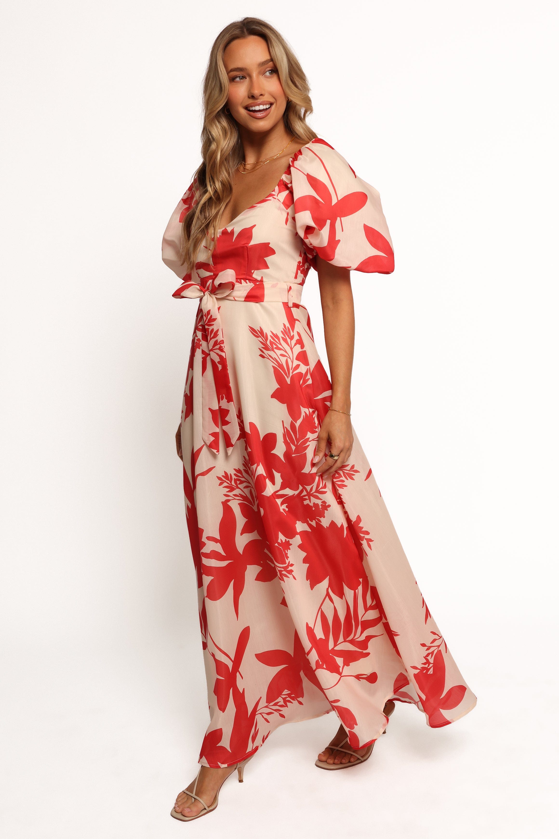 Petal and Pup USA DRESSES Ellery Midi Dress - Red Floral