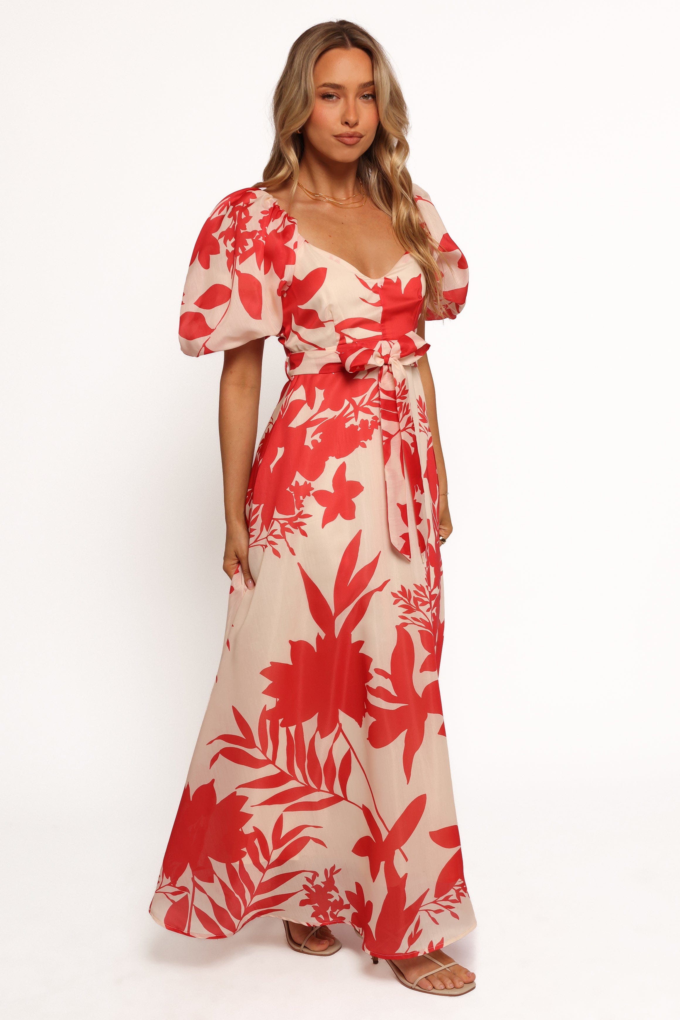 Petal and Pup USA DRESSES Ellery Midi Dress - Red Floral