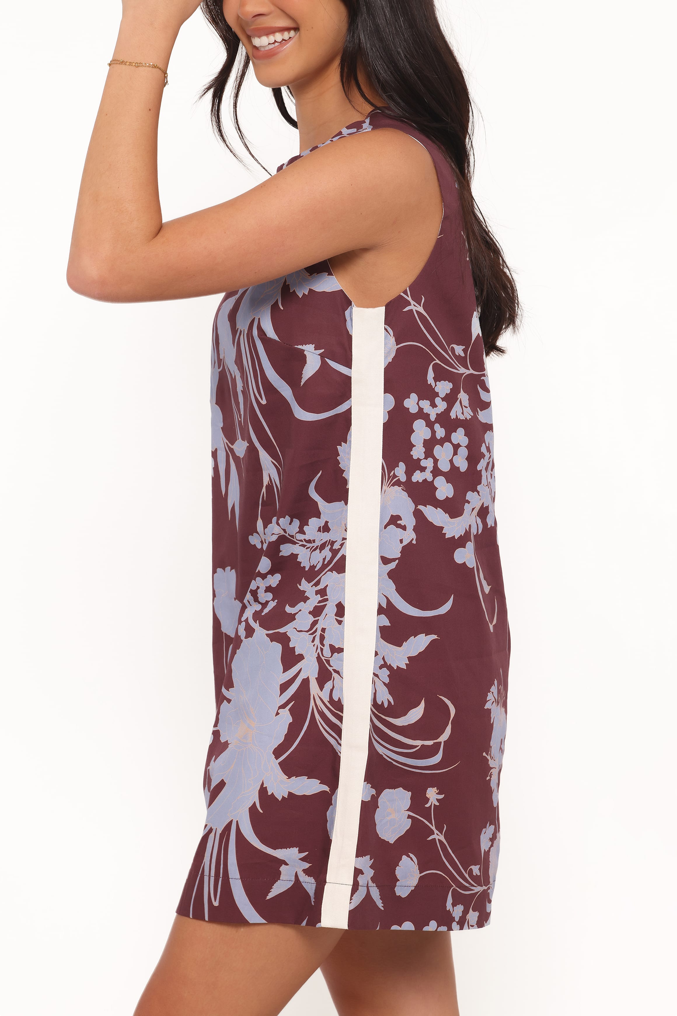 Petal and Pup USA DRESSES Elorna Mini Dress - Burgundy Floral