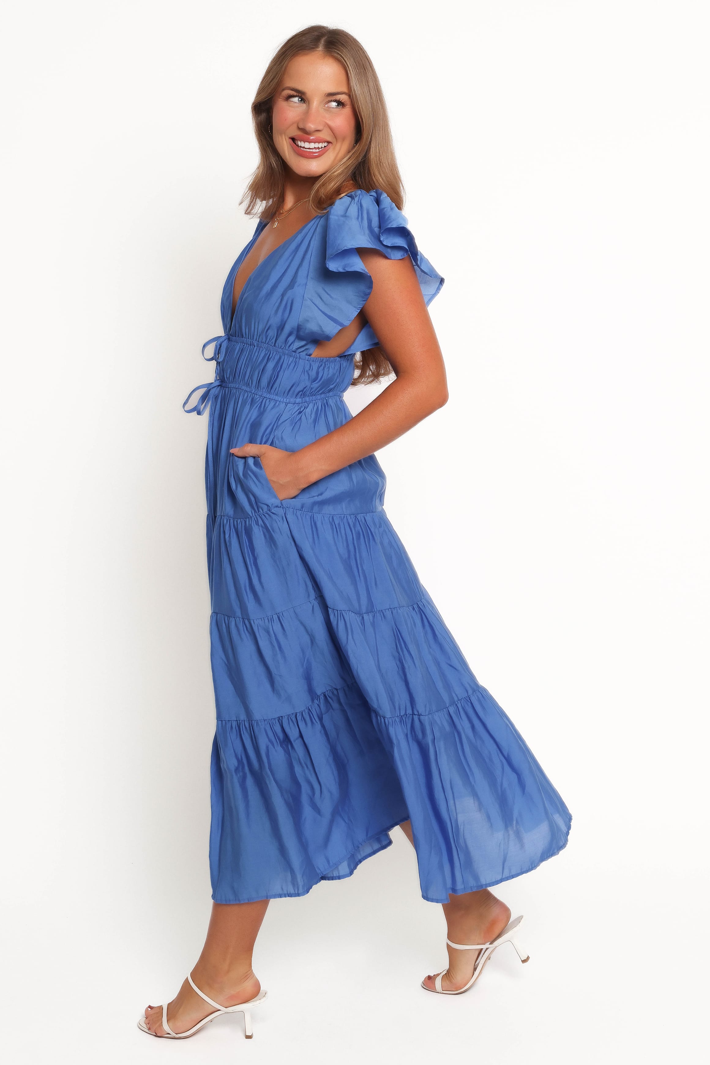 Petal and Pup USA DRESSES Elowen Midi Dress - Cobalt Blue