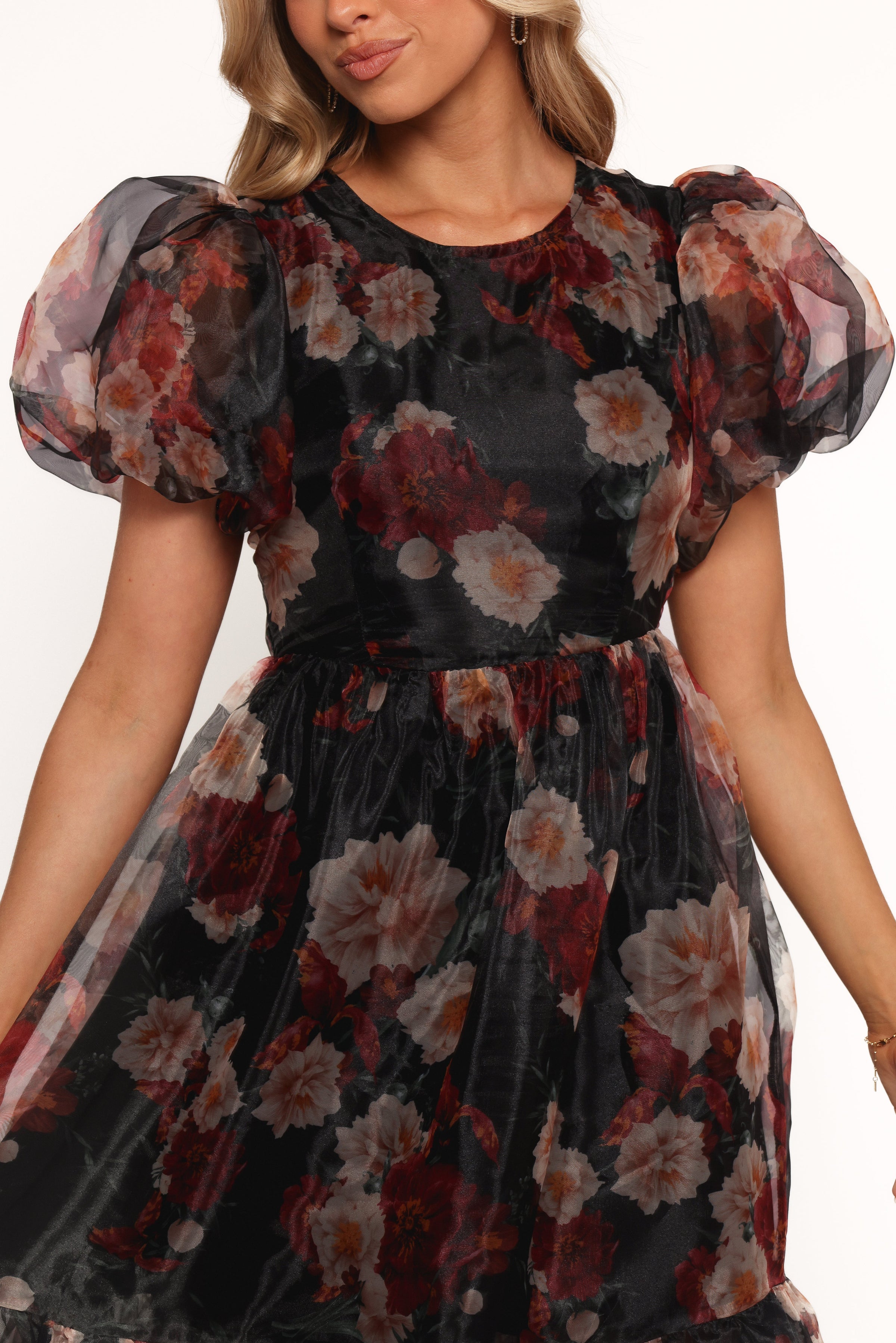 Petal and Pup USA DRESSES Elspeth Midi Dress - Black Floral