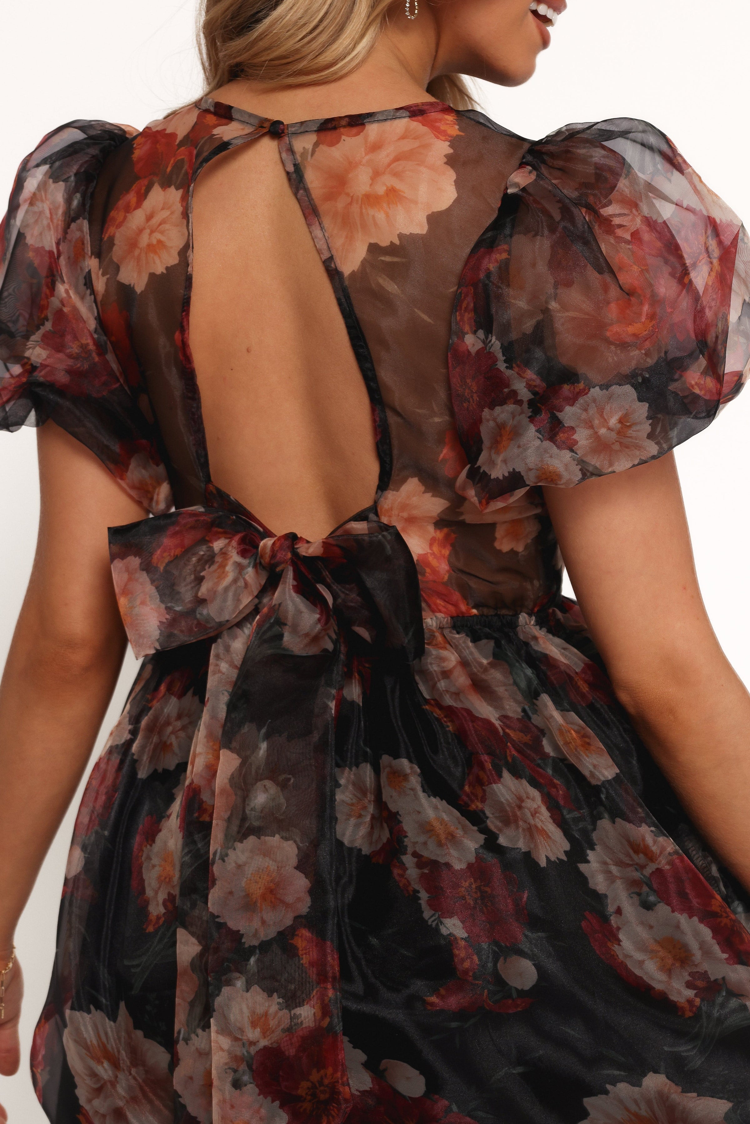 Petal and Pup USA DRESSES Elspeth Midi Dress - Black Floral