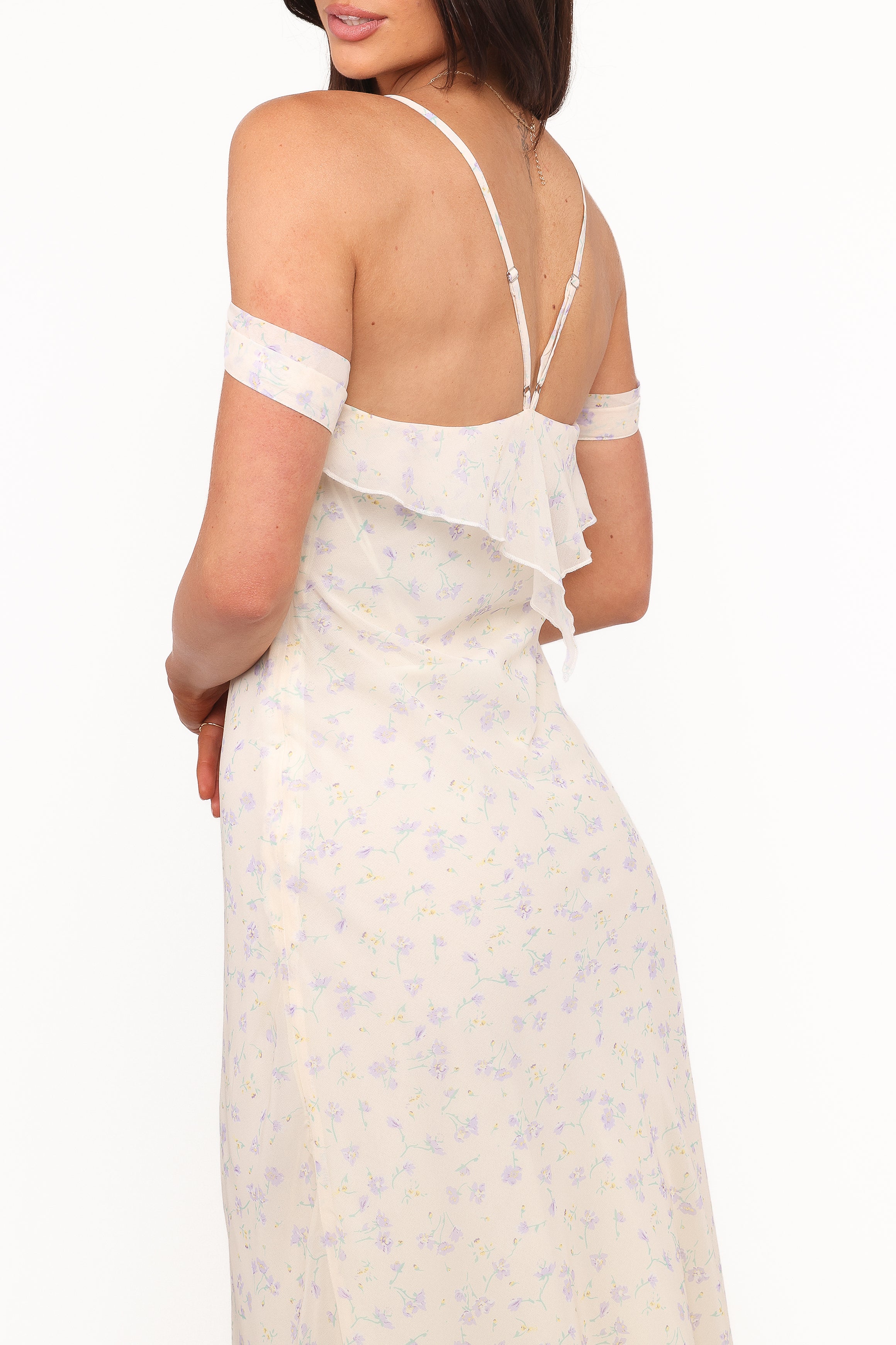 Petal and Pup USA DRESSES Elwood Midi Dress - Yellow Ditsy Floral