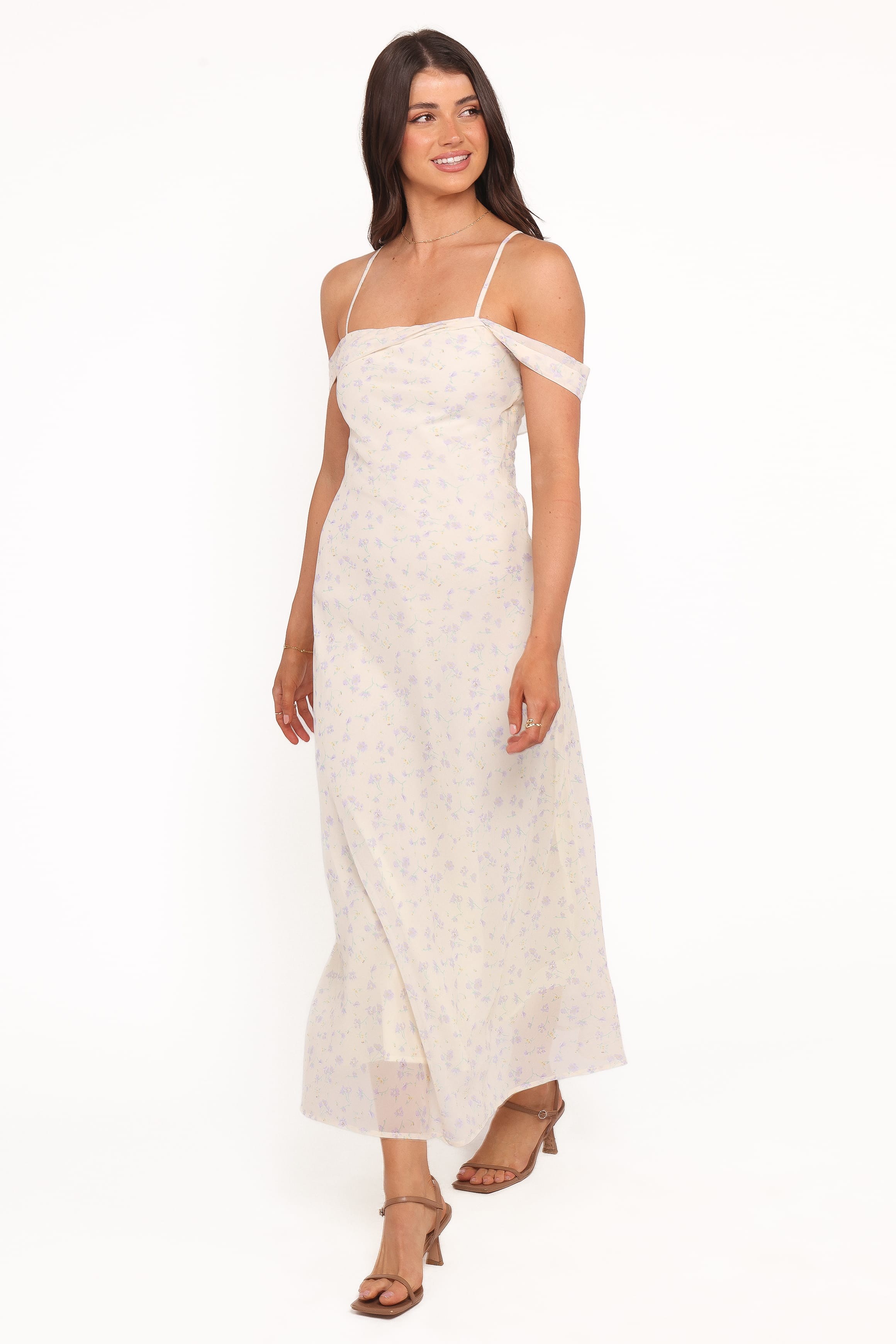 Petal and Pup USA DRESSES Elwood Midi Dress - Yellow Ditsy Floral