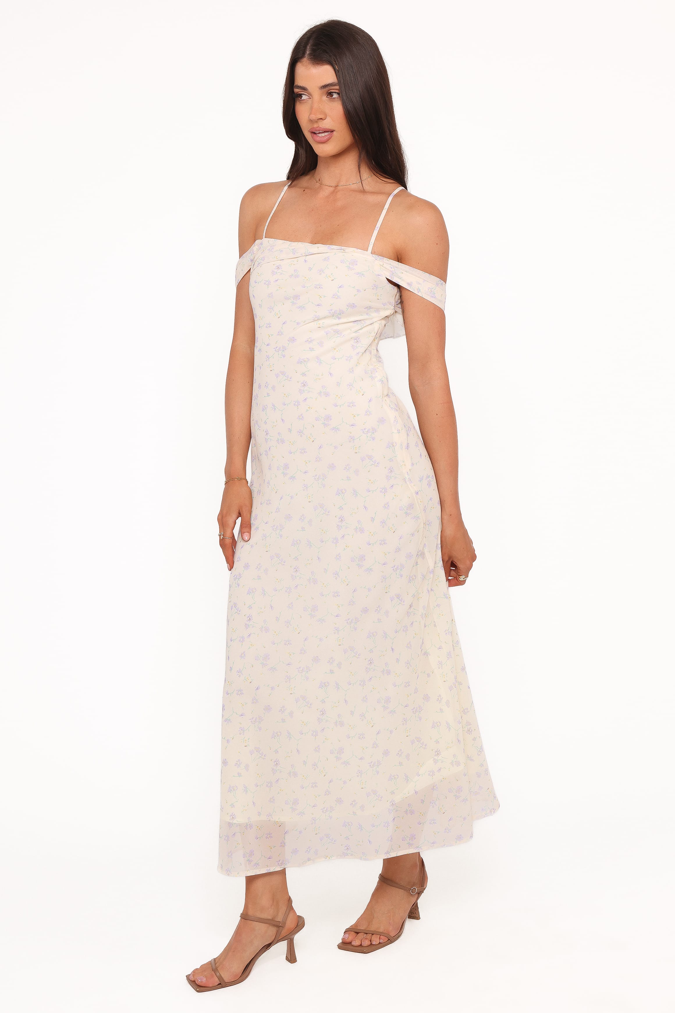 Petal and Pup USA DRESSES Elwood Midi Dress - Yellow Ditsy Floral