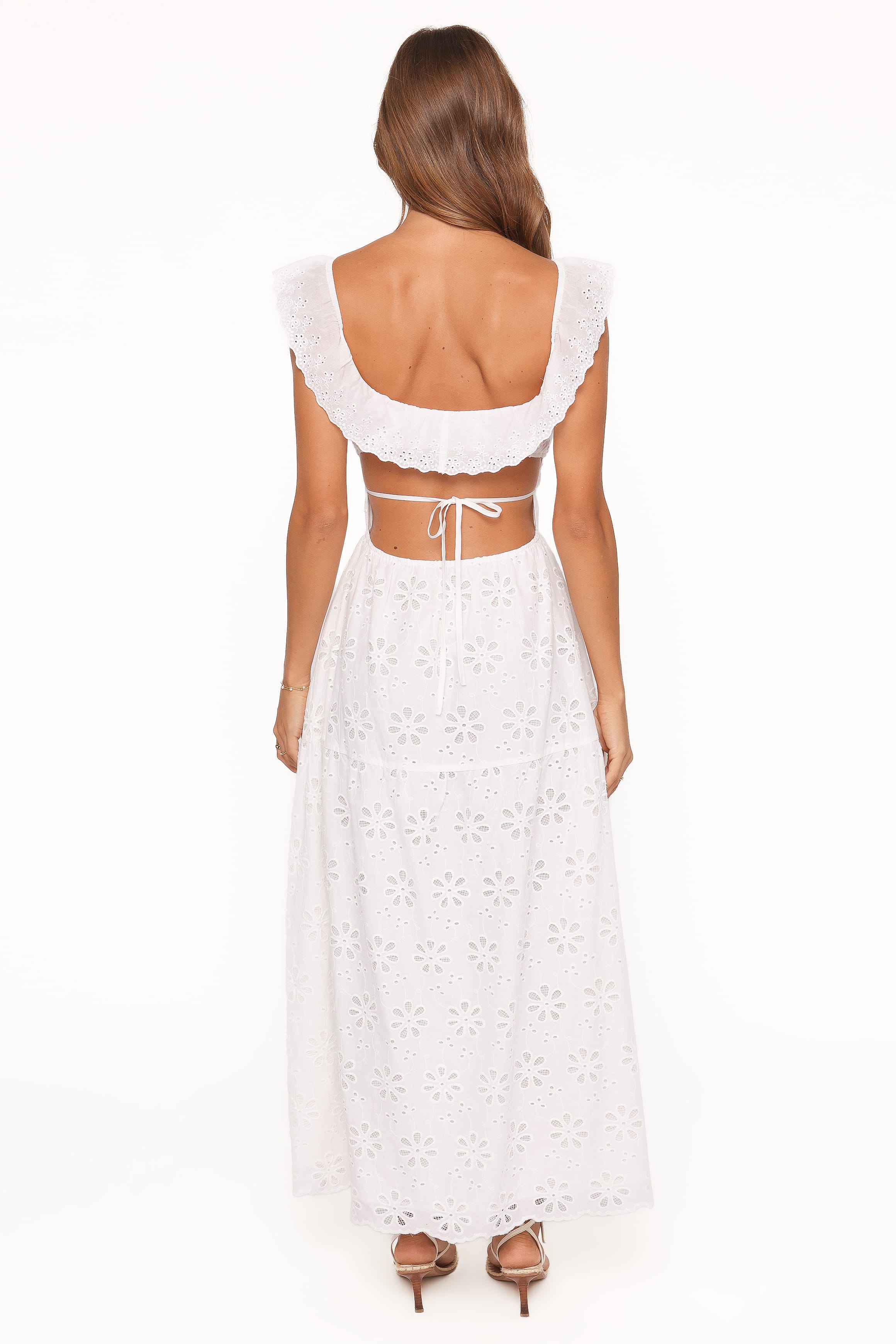 Petal and Pup USA DRESSES Elwyn Maxi Dress - White Broderie