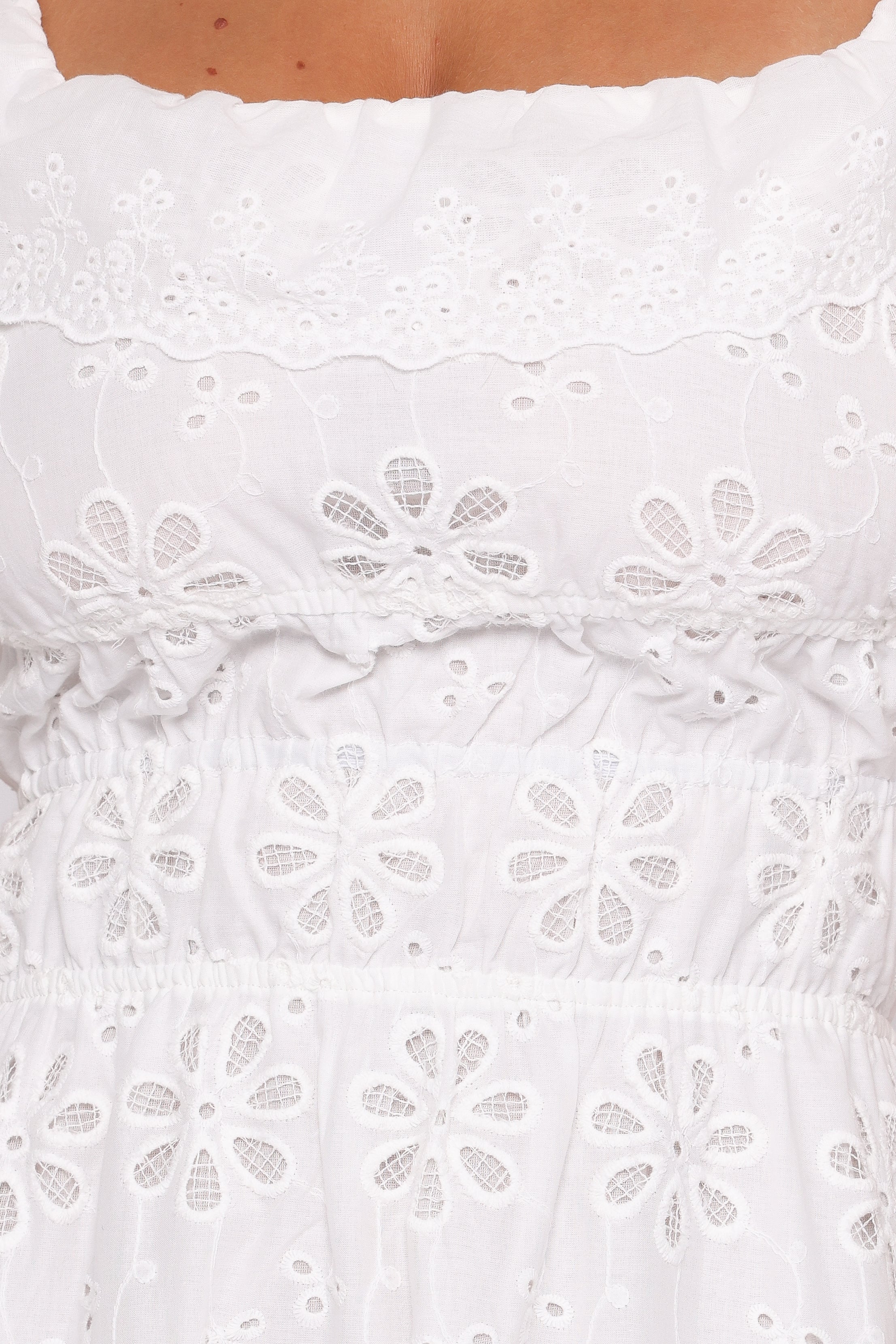 Petal and Pup USA DRESSES Elwyn Maxi Dress - White Broderie