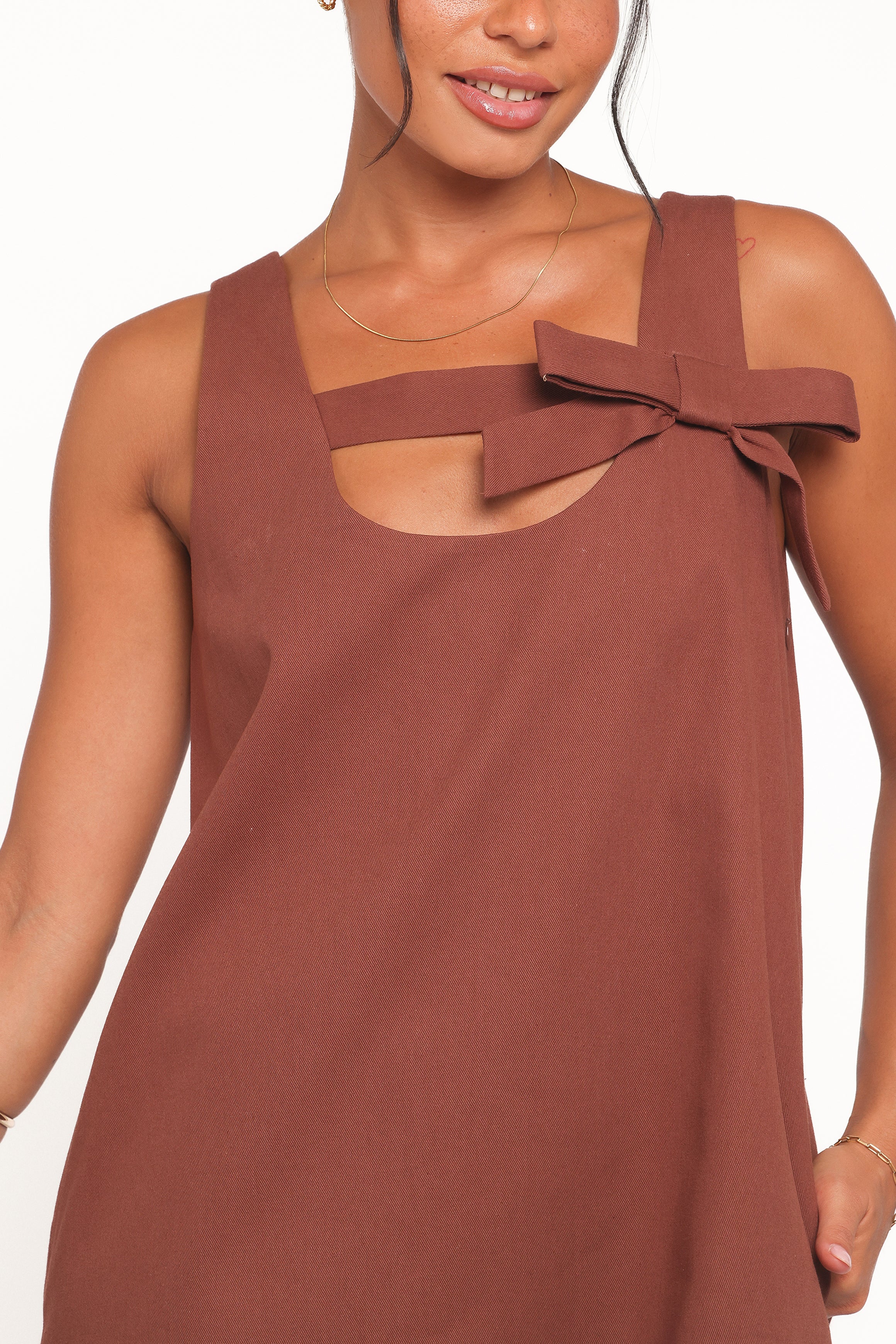 Petal and Pup USA DRESSES Elyria Mini Dress - Brown