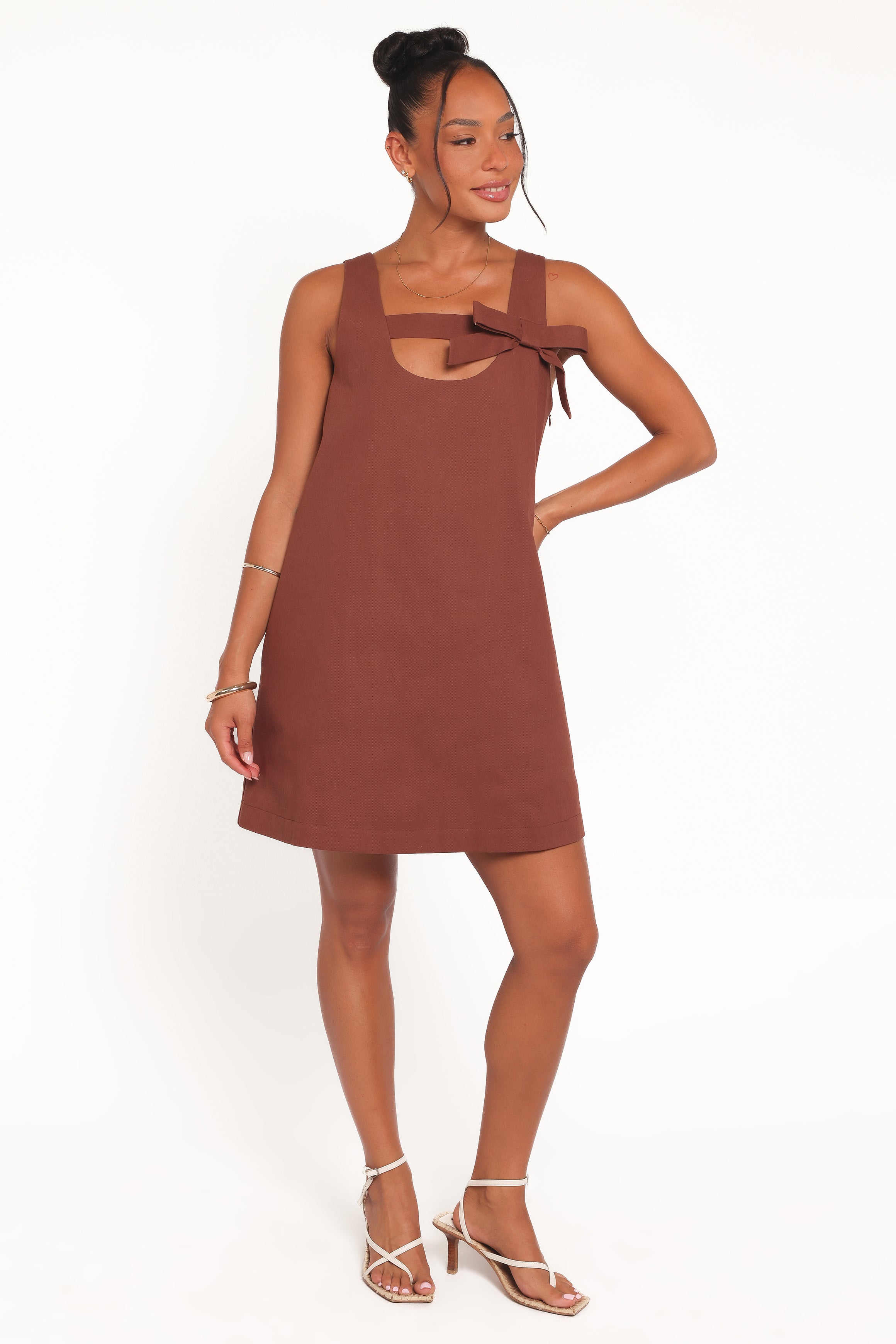 Petal and Pup USA DRESSES Elyria Mini Dress - Brown