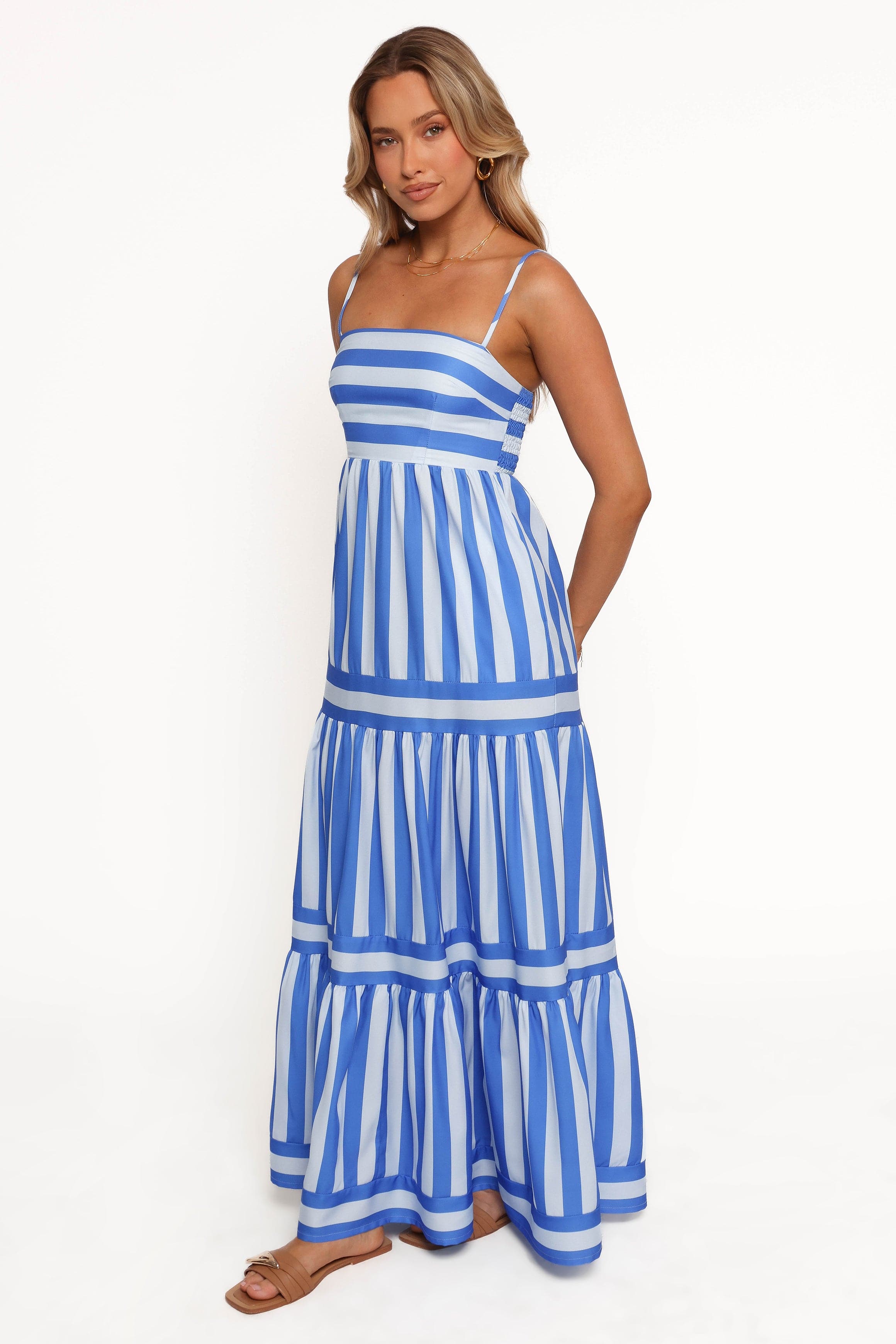 Petal and Pup USA DRESSES Emry Maxi Dress - Blue Stripe
