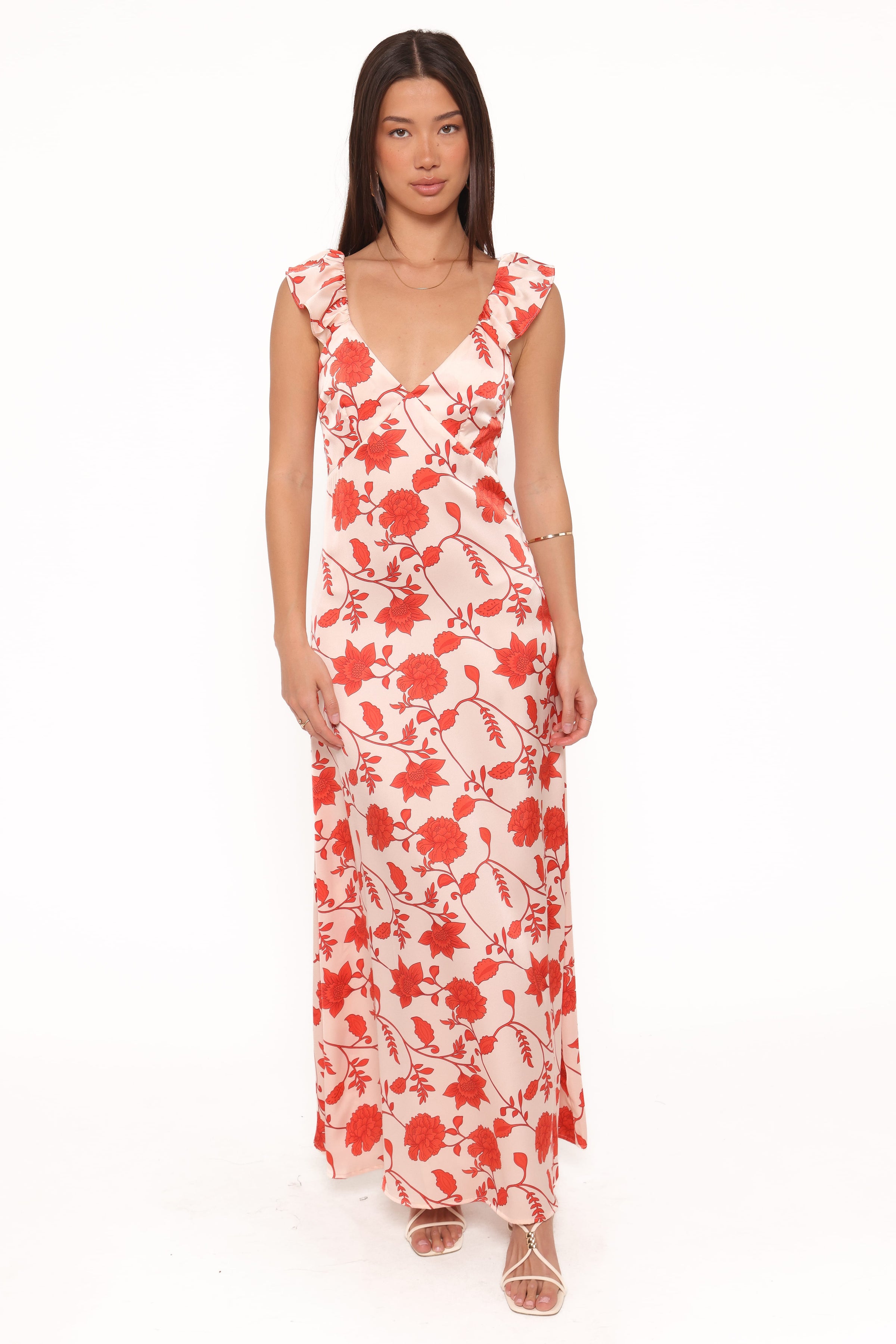 Petal and Pup USA DRESSES Enala Maxi Dress - Red Floral