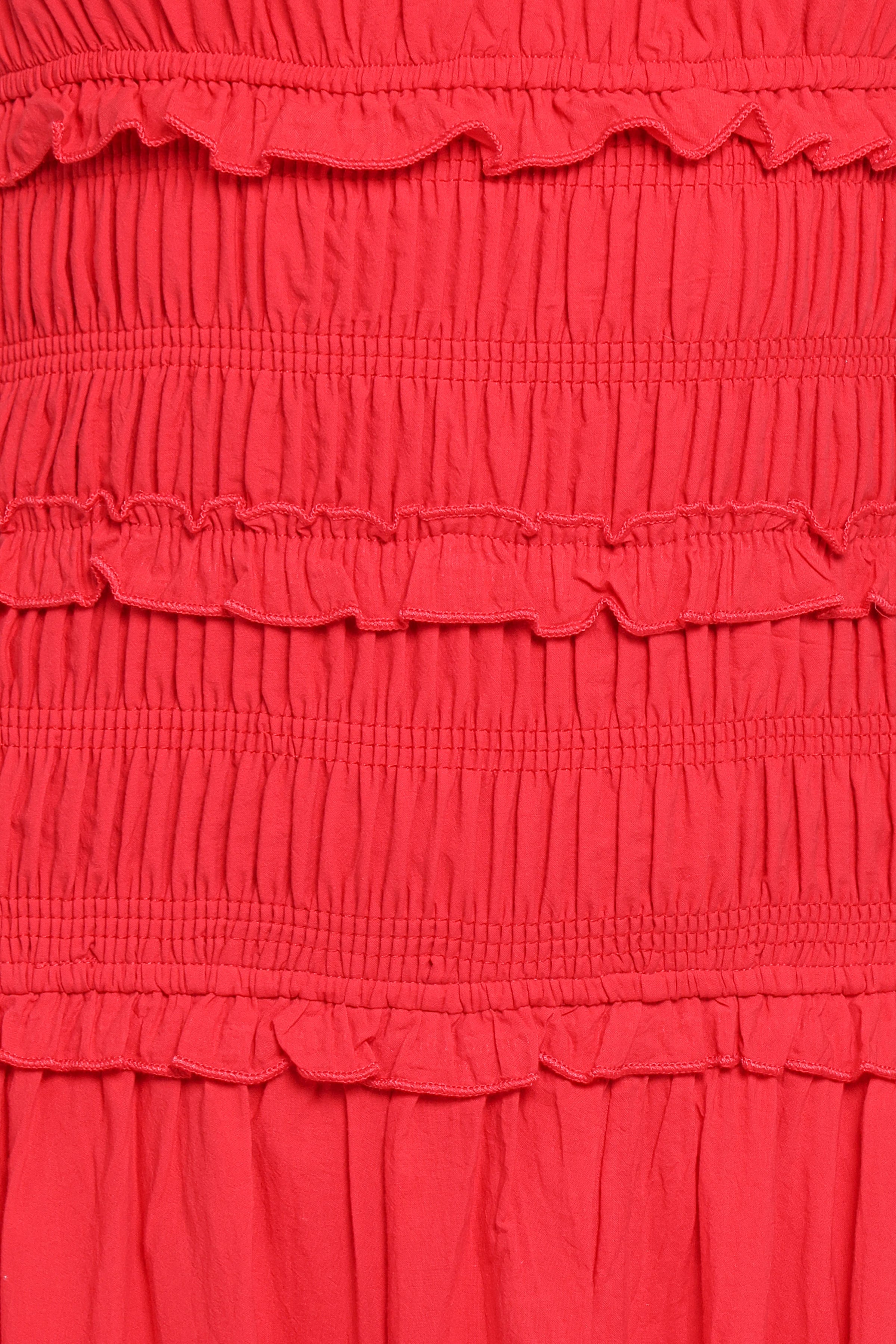 Petal and Pup USA DRESSES Enola Gather Midi Dress - Red